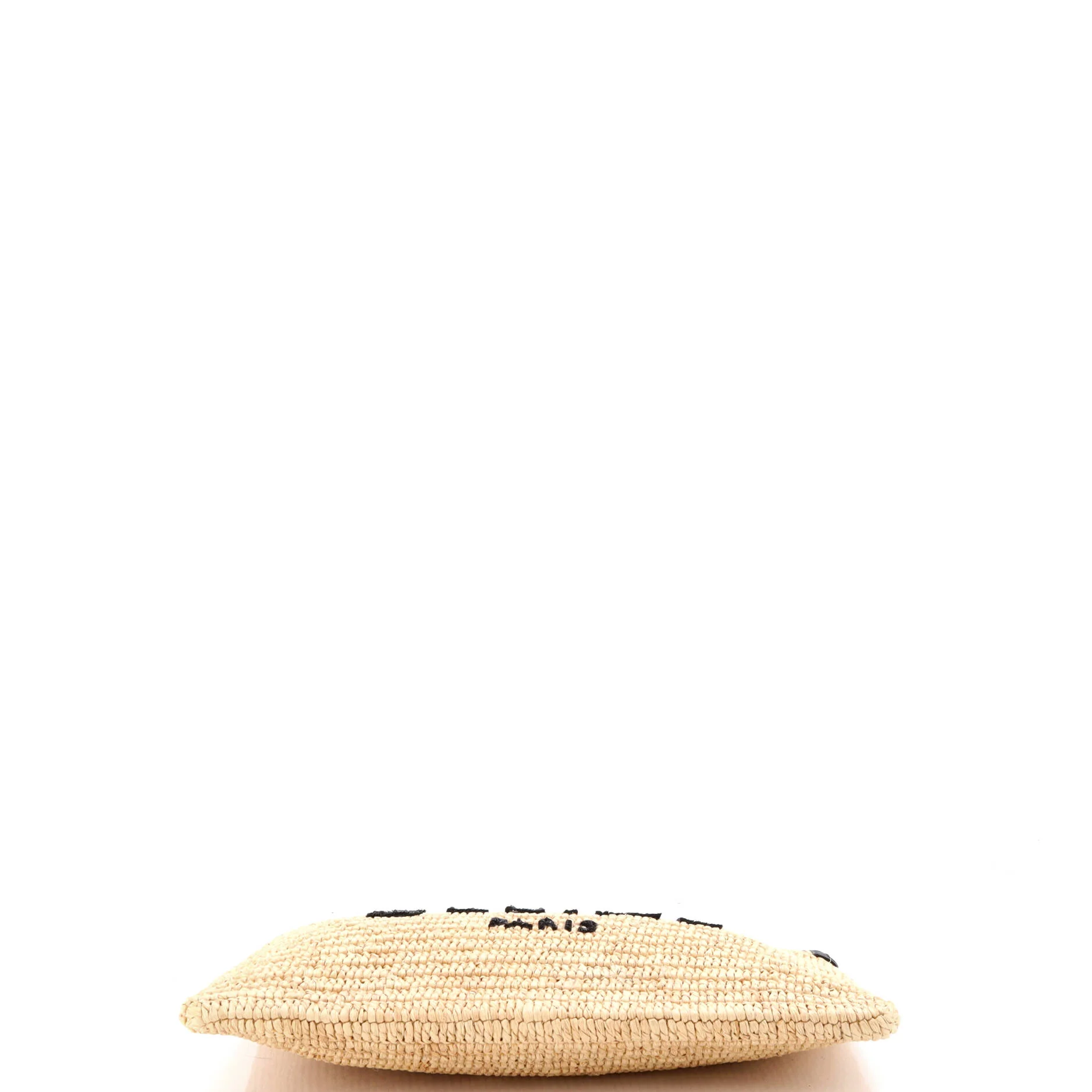 Logo Zip Pouch Raffia with Sequins Large - Image 4
