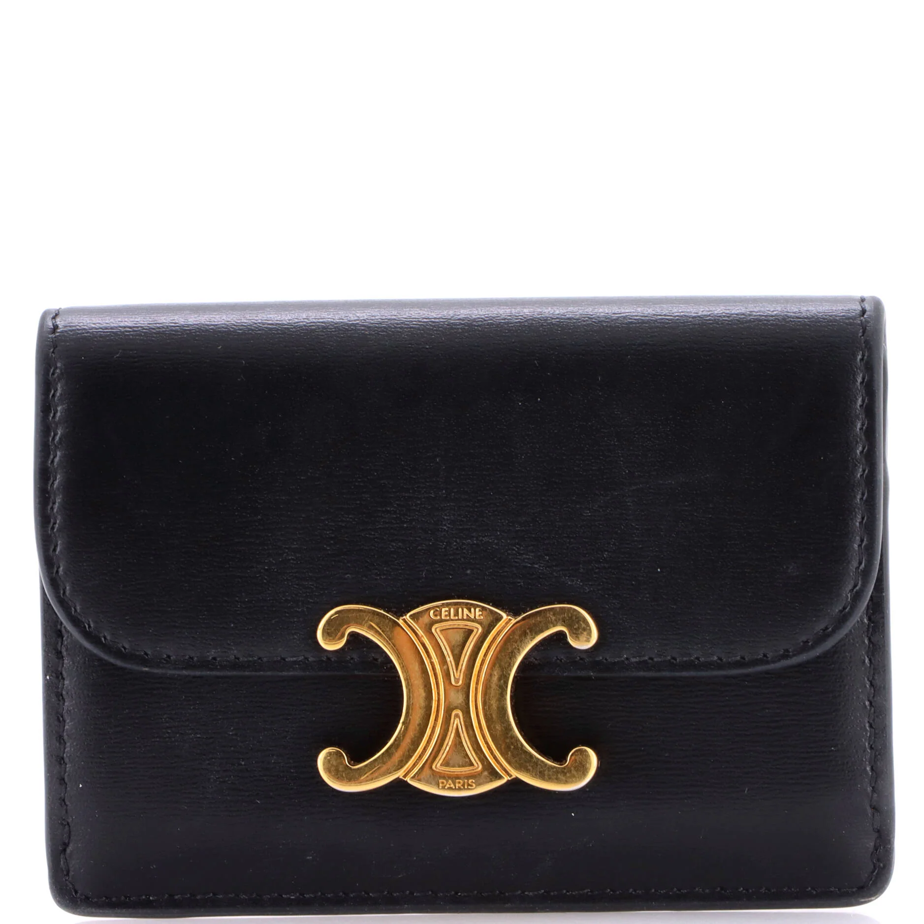 Triomphe Card Case Leather