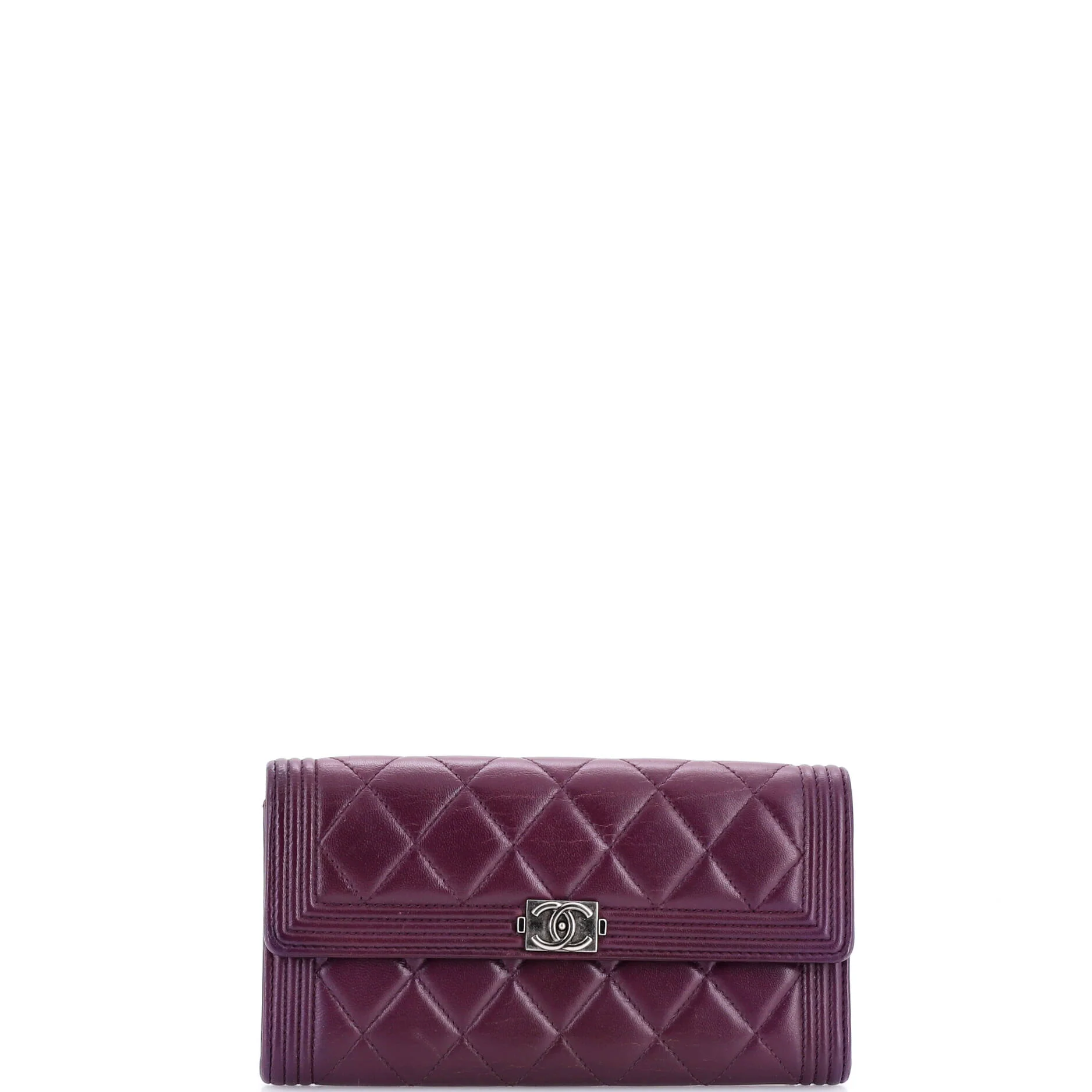 Boy Flap Wallet Quilted Lambskin Long