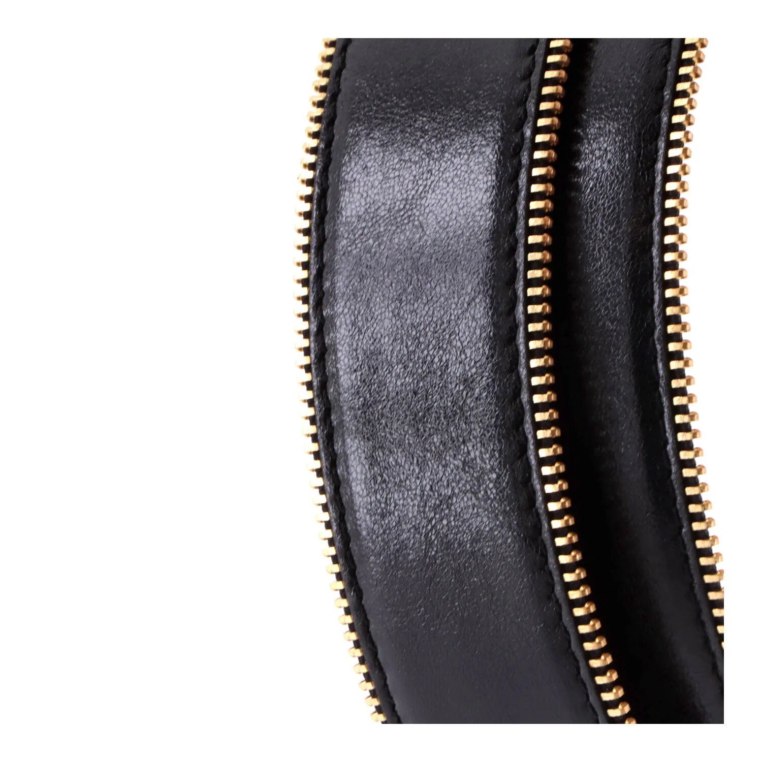 CC Chain Zipper Belt Leather Wide - Image 3