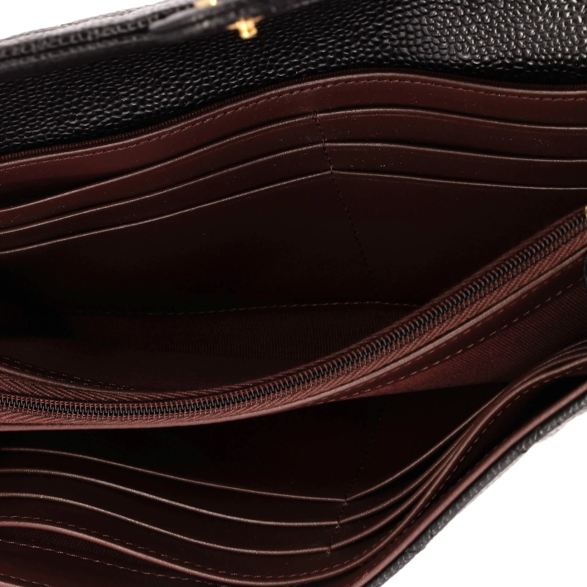 CC Gusset Classic Flap Wallet Quilted Caviar Long - Image 5