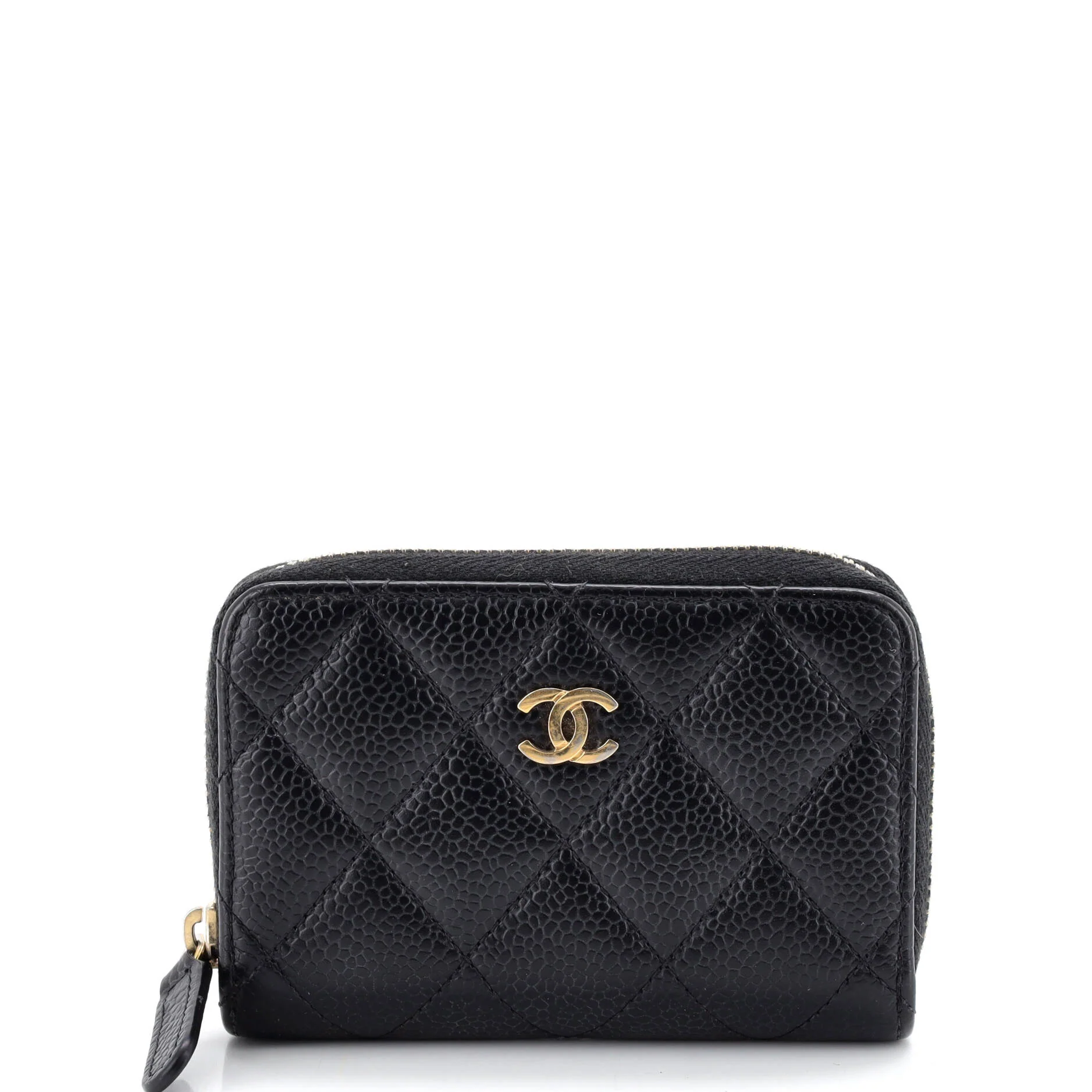 CC Zip Coin Purse Quilted Caviar Small