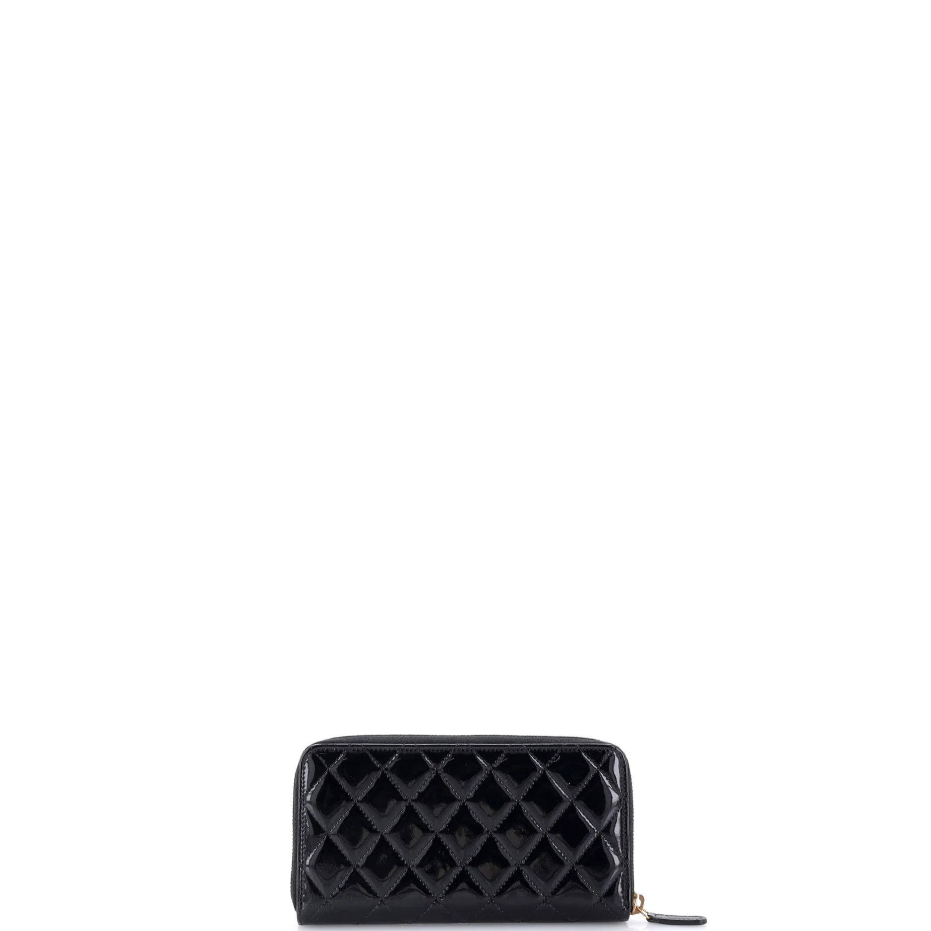 Zip Around Wallet Quilted Patent Long - Image 3