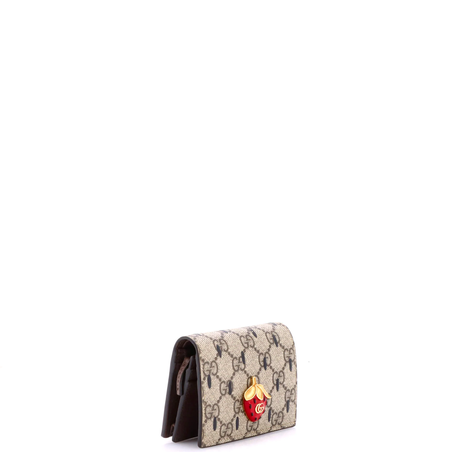 Strawberry Flap Card Case Printed GG Coated Canvas - Image 2