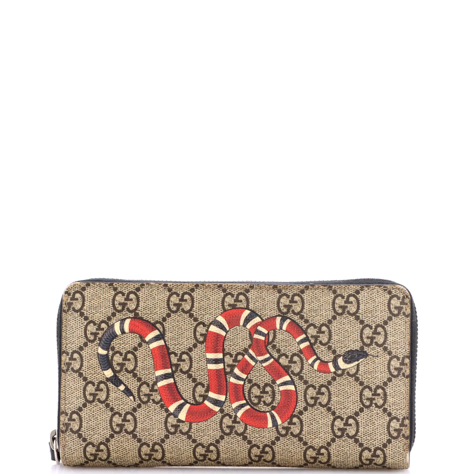 Zip Around Wallet GG Coated Canvas with Applique