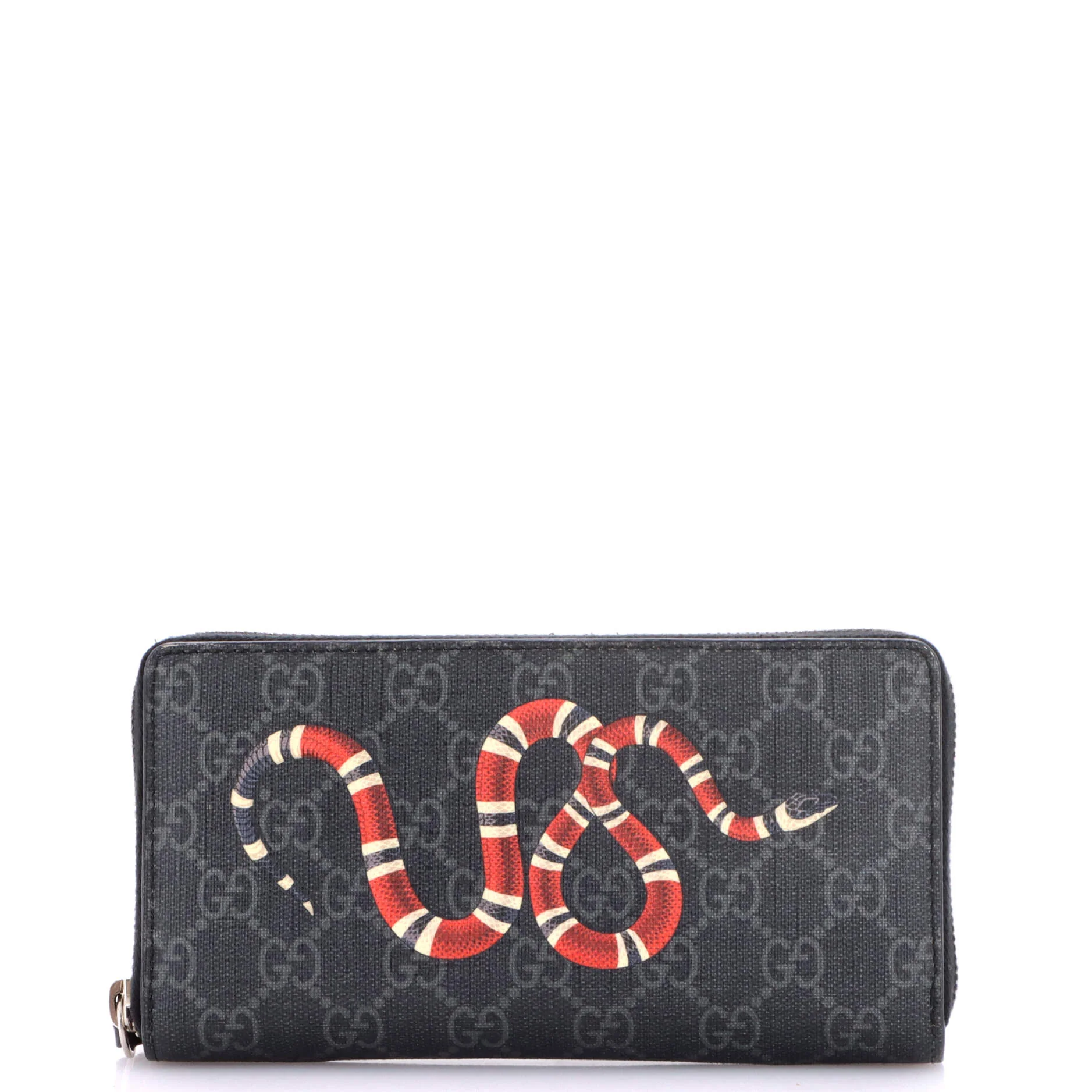 Zip Around Wallet Printed GG Coated Canvas