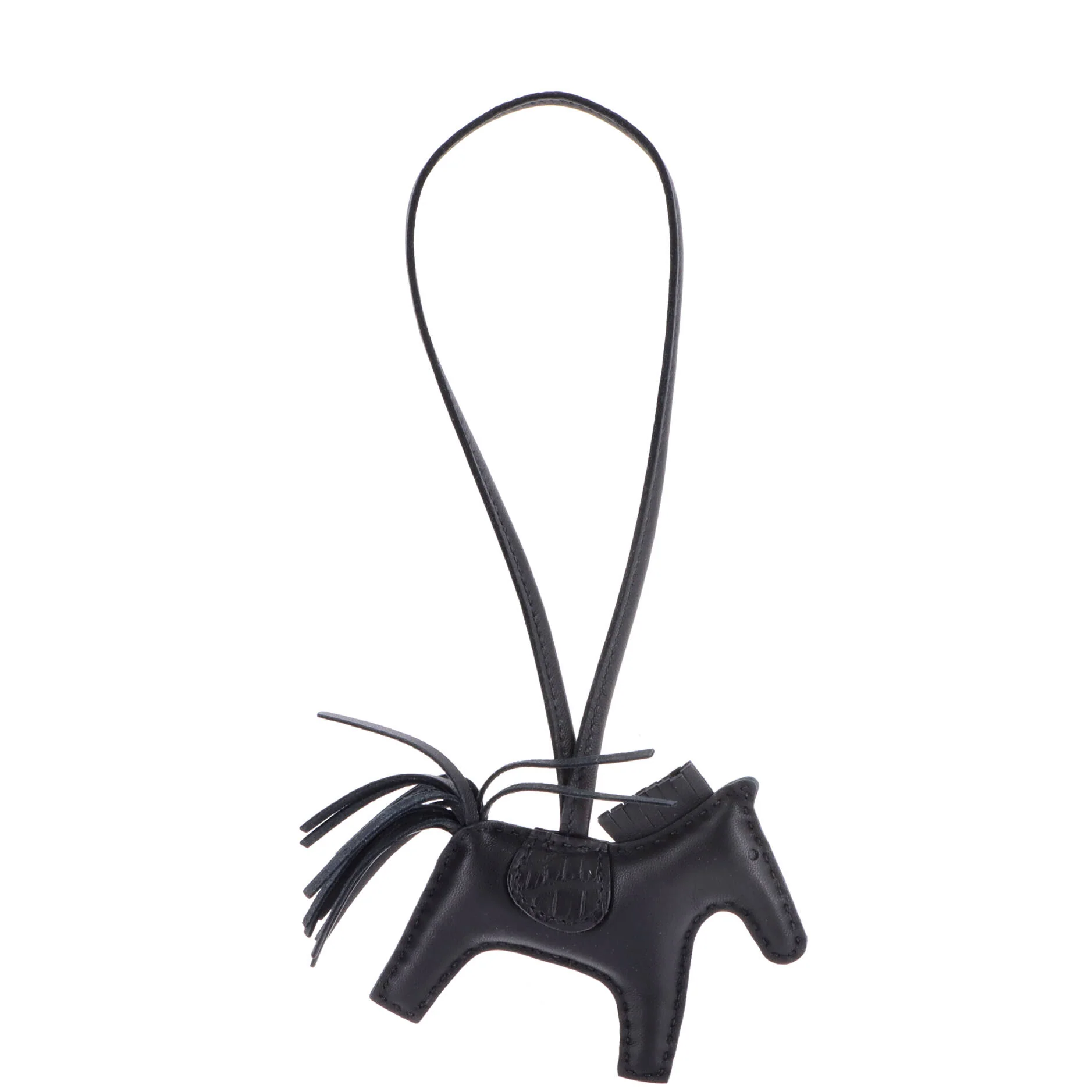 So Black GriGri Rodeo Touch Bag Charm Leather with Alligator PM