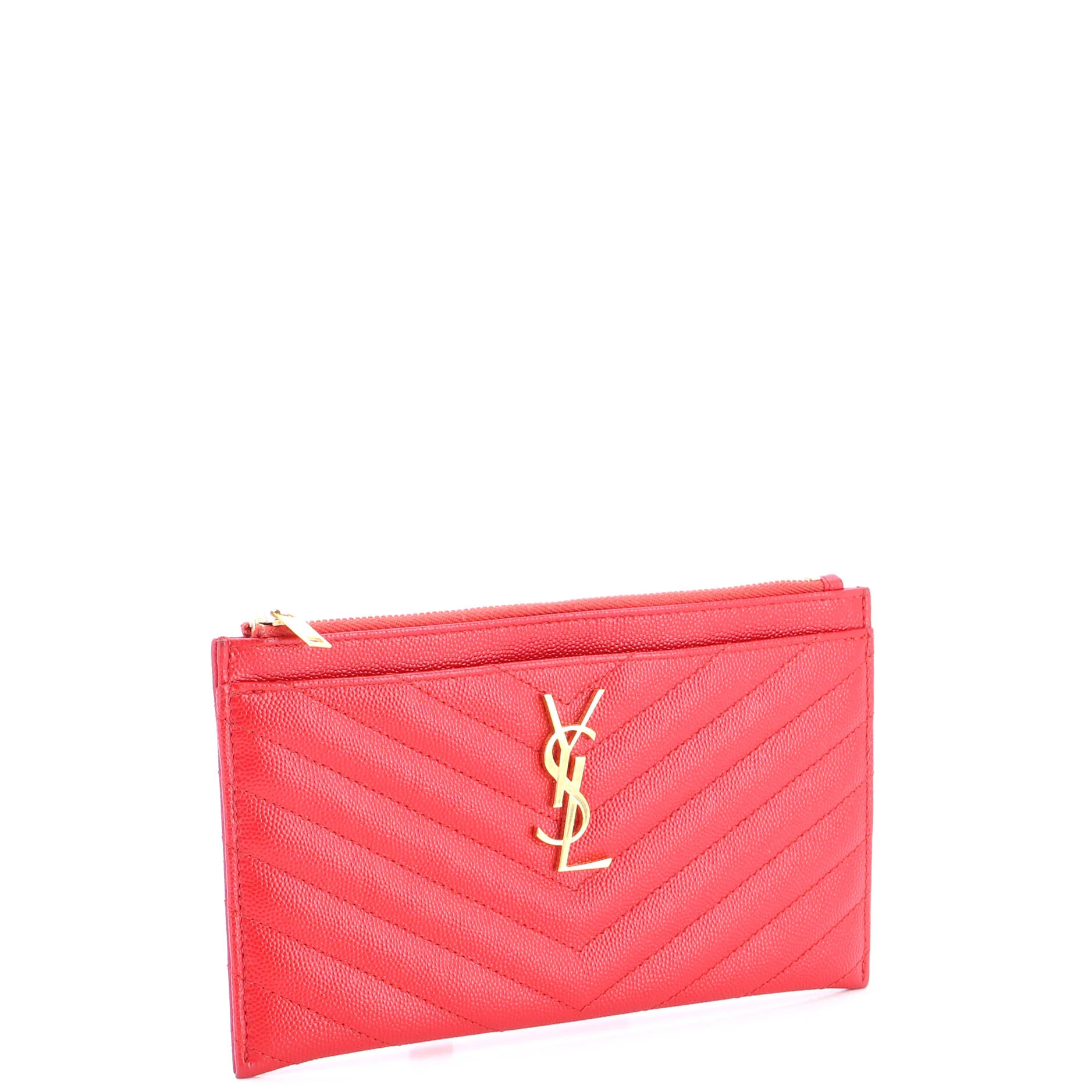 Classic Monogram Zip Bill Pouch Matelasse Chevron Leather Medium - Image 2