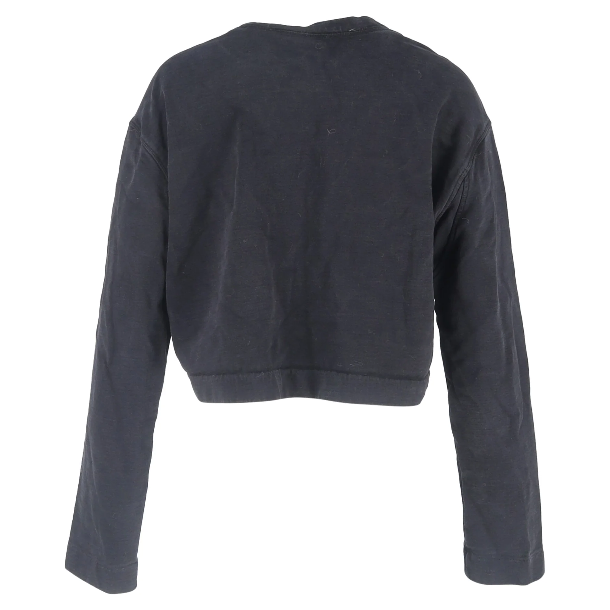 Women's Acne Studios Crewneck Cropped Sweater in Black Cotton - Image 3