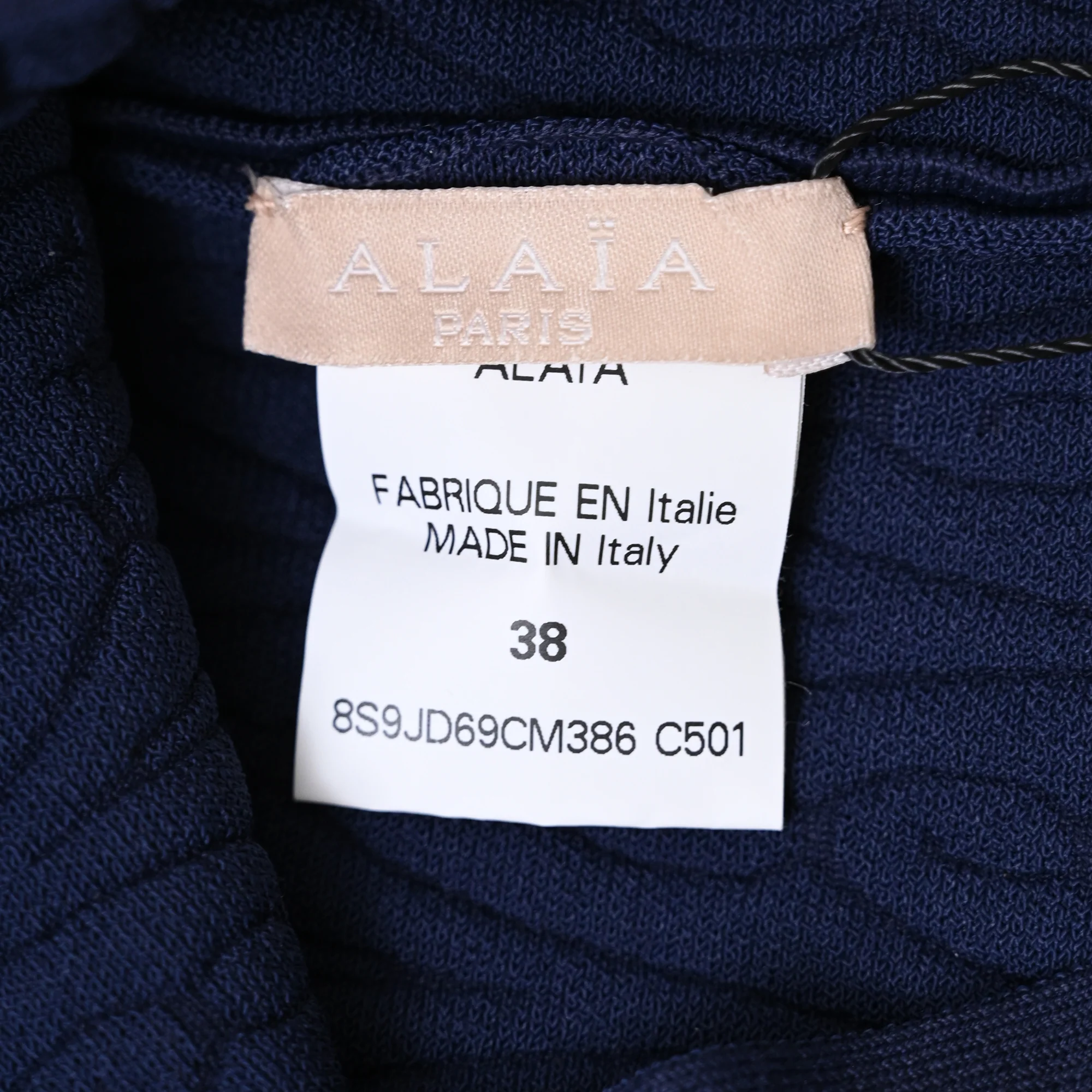 Women's Alaïa Textured Knee Length Skirt in Blue Viscose - Image 4