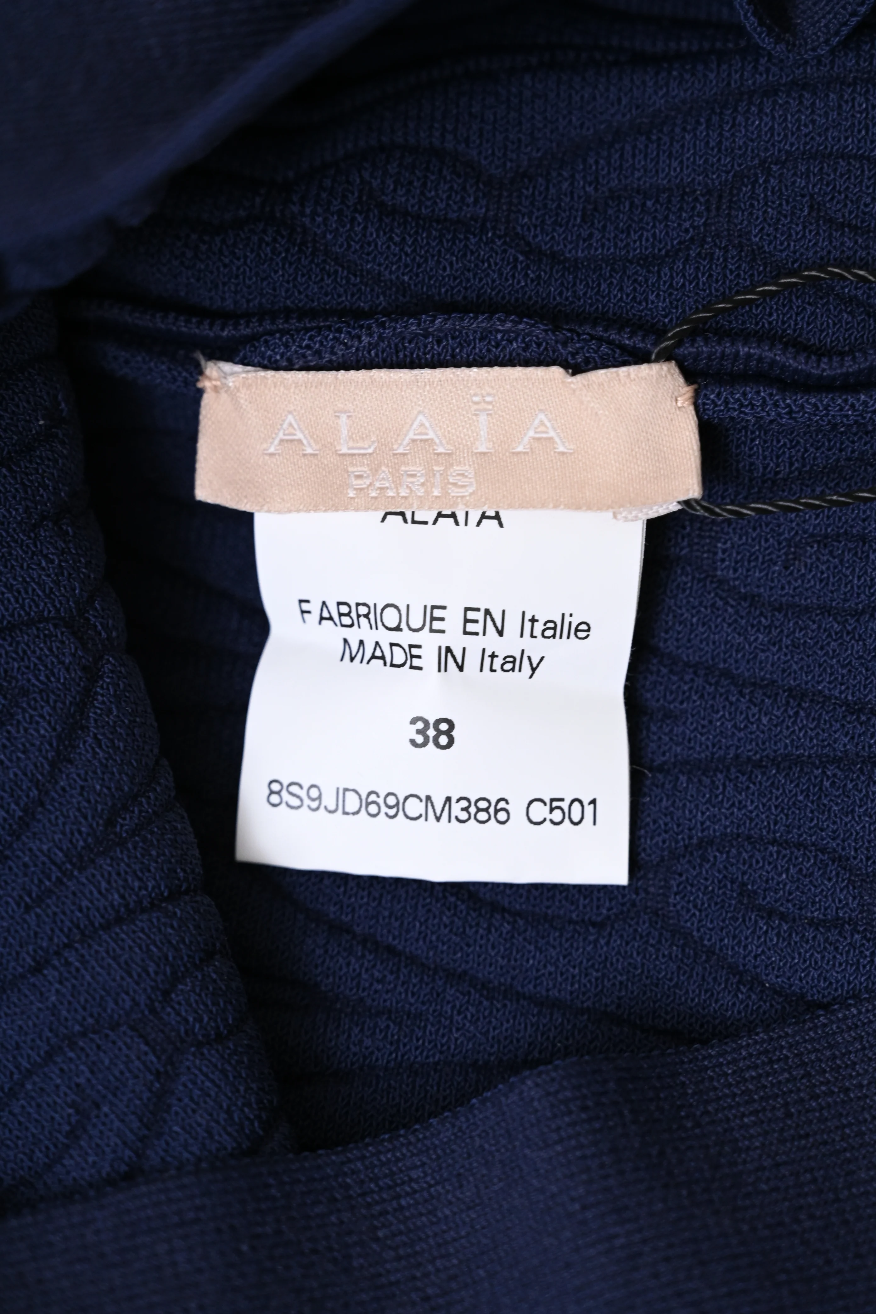 Women's Alaïa Textured Knee Length Skirt in Blue Viscose - Image 8