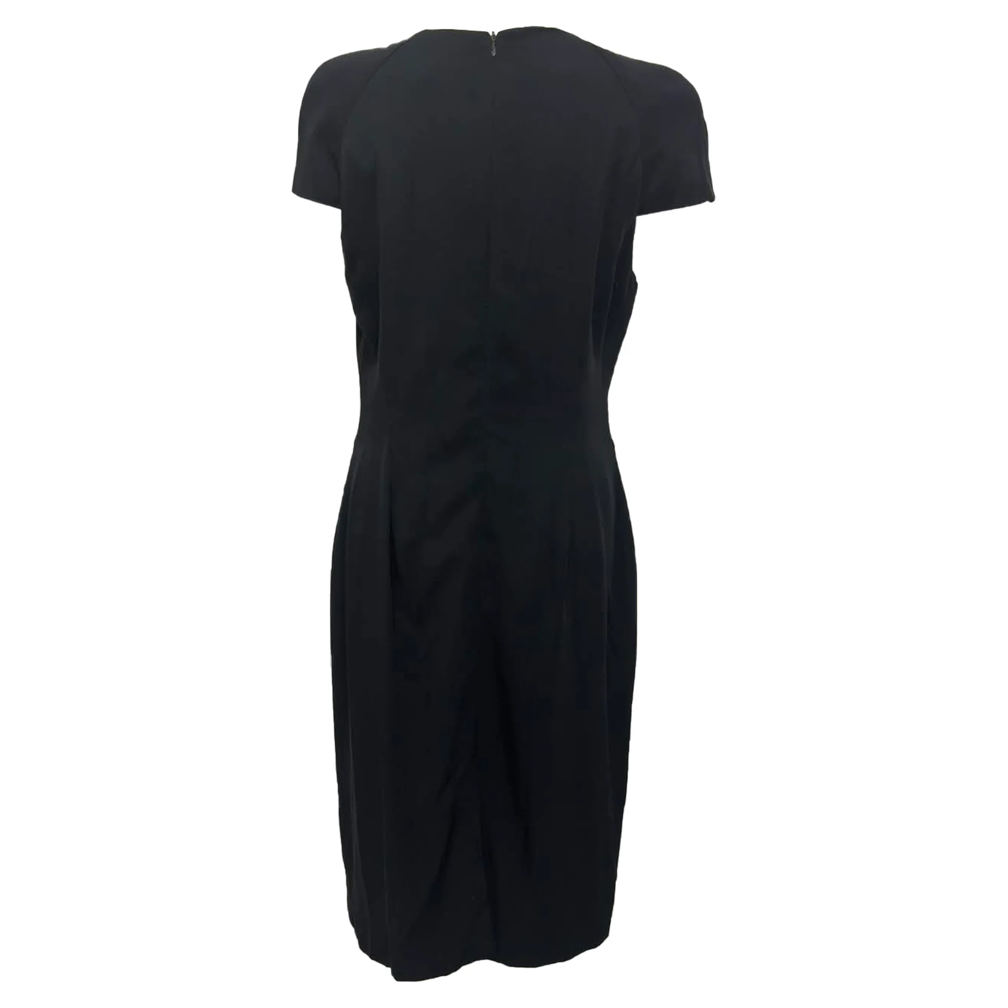 Women's Alexander McQueen Cowl Neck Midi Dress in Black Silk - Image 3