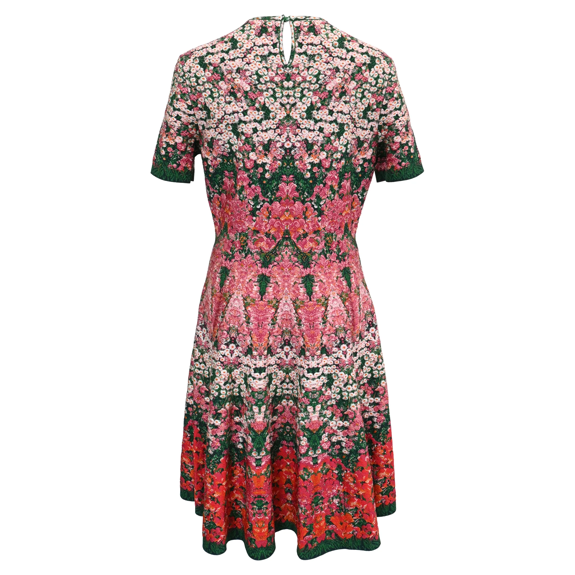 Women's Alexander Mcqueen  Floral-Intarsia Mini Dress in Multicolor Silk - Image 3