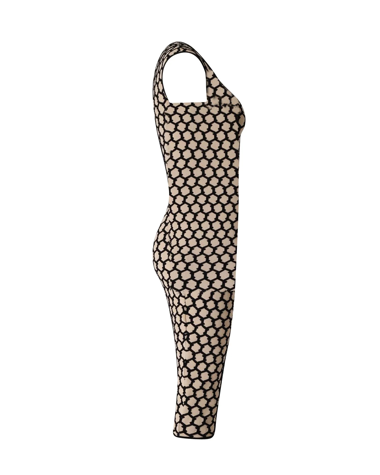 Women's Alexander McQueen Honeycomb Intarsia Knit Dress in Beige Wool - Image 3