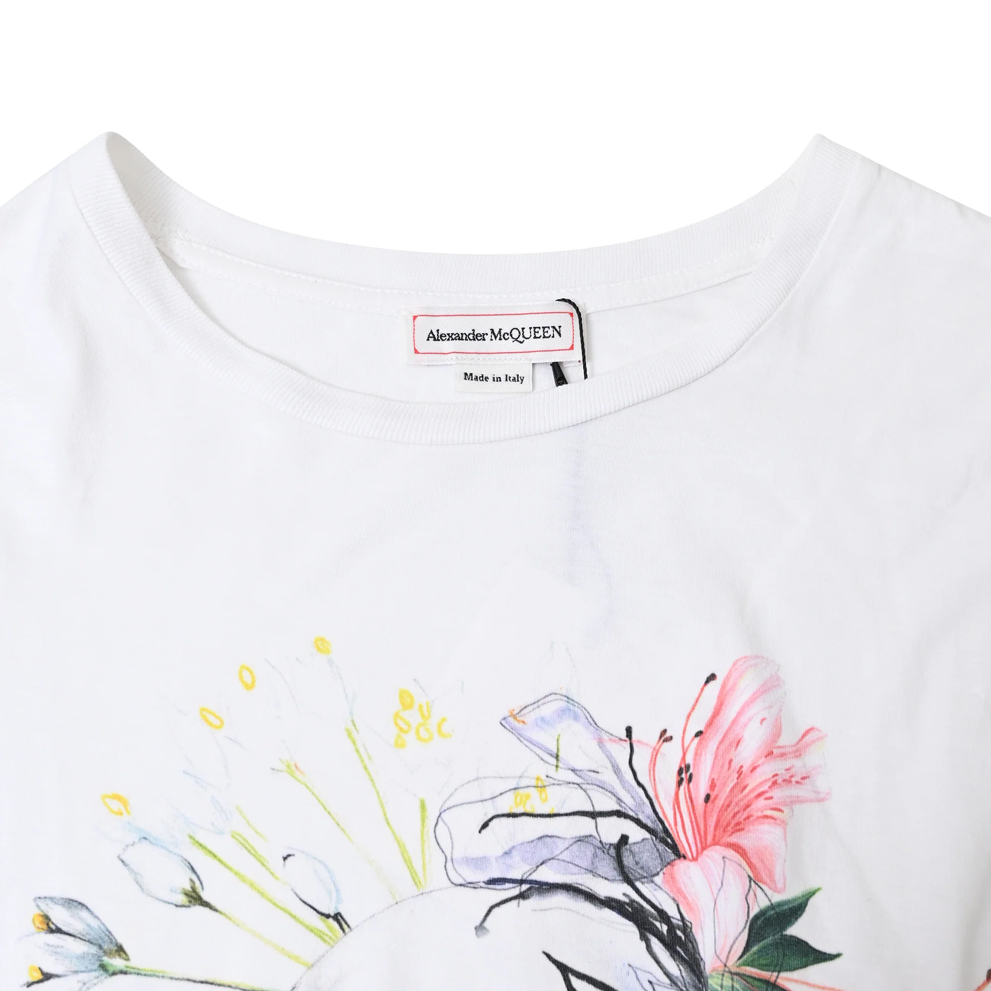 Women's Alexander McQueen Skull Printed T-Shirt in White Cotton - Image 4