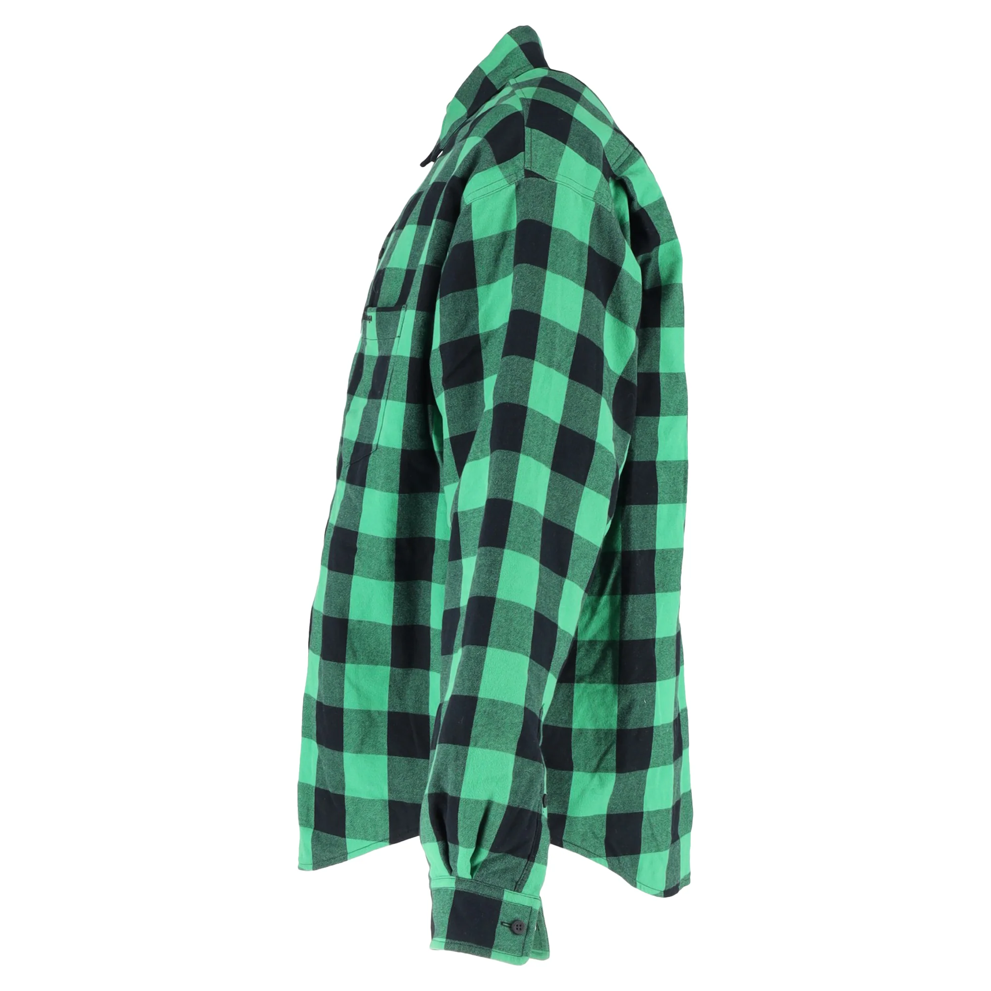 Men's Balenciaga Buffalo Check Padded Shirt in Green Cotton - Image 3