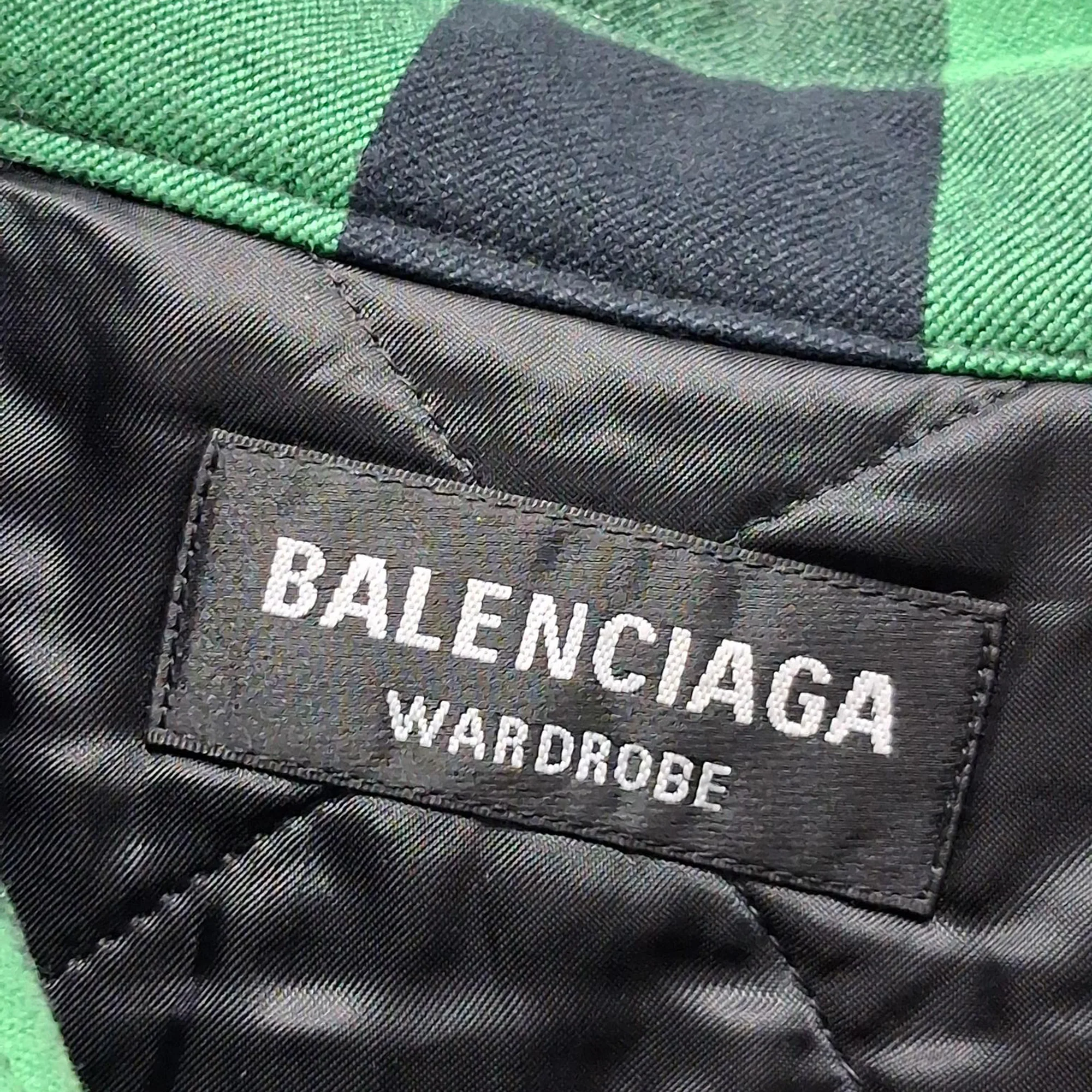 Men's Balenciaga Buffalo Check Padded Shirt in Green Cotton - Image 7