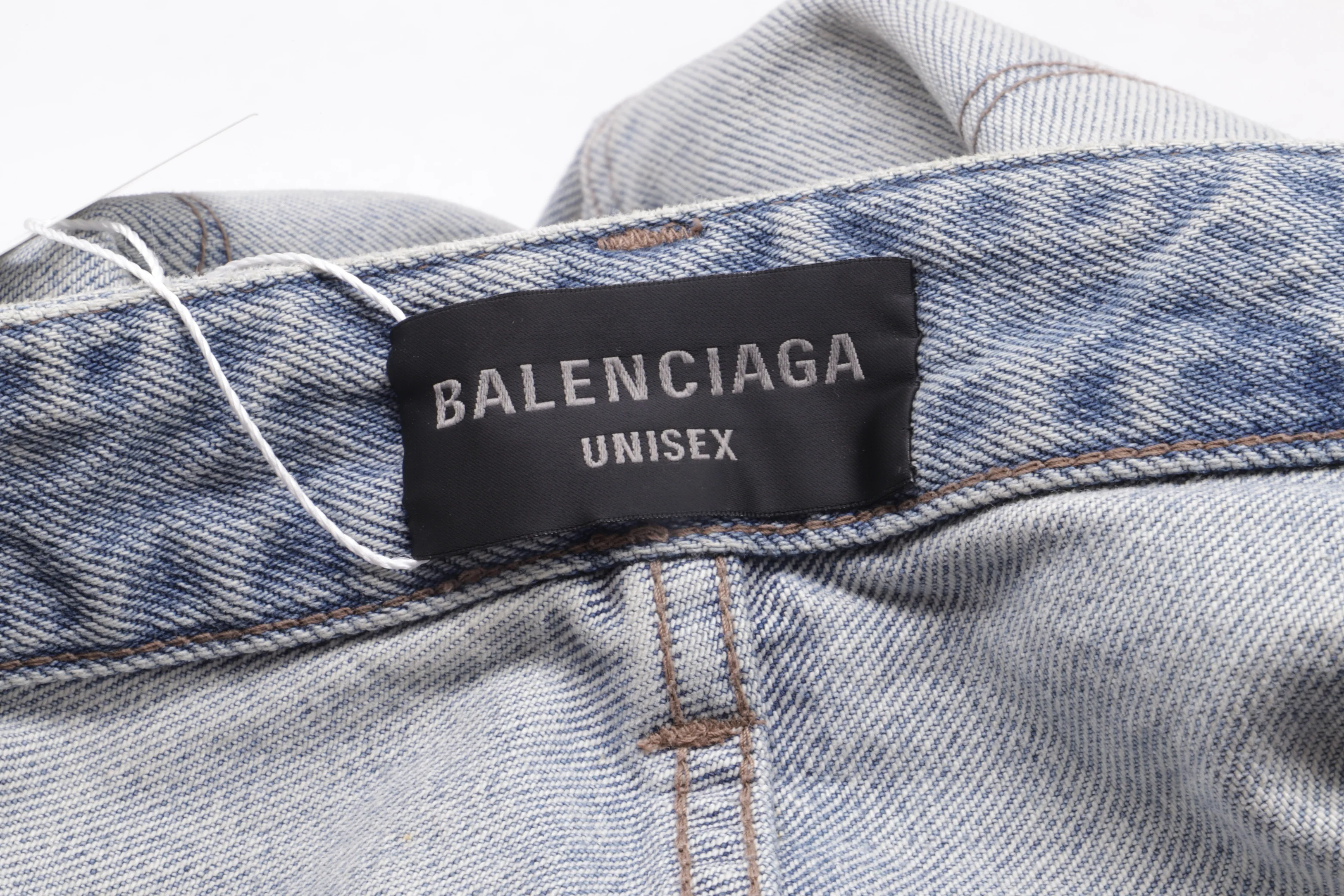 Men's Balenciaga Distressed Straight-Leg Jeans in Light Blue Cotton - Image 10