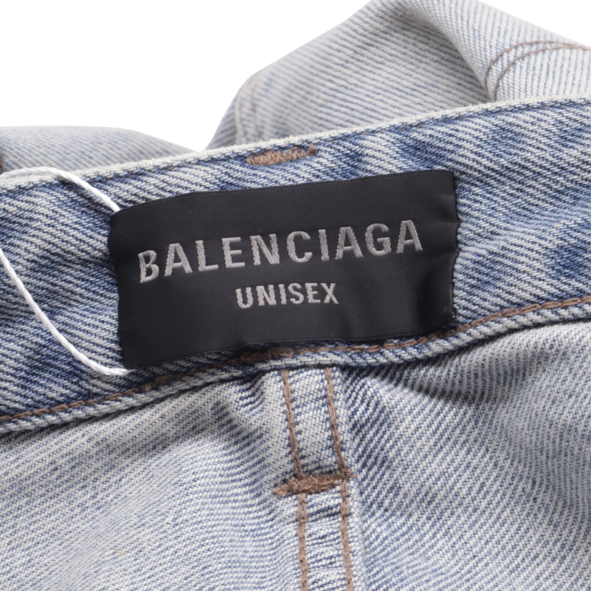 Men's Balenciaga Distressed Straight-Leg Jeans in Light Blue Cotton - Image 4