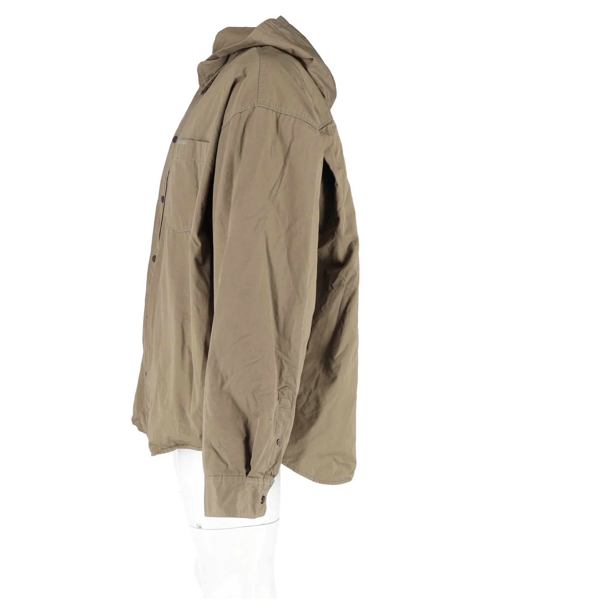 Men's Balenciaga Hooded Parka Shirt Jacket In Beige Cotton - Image 4