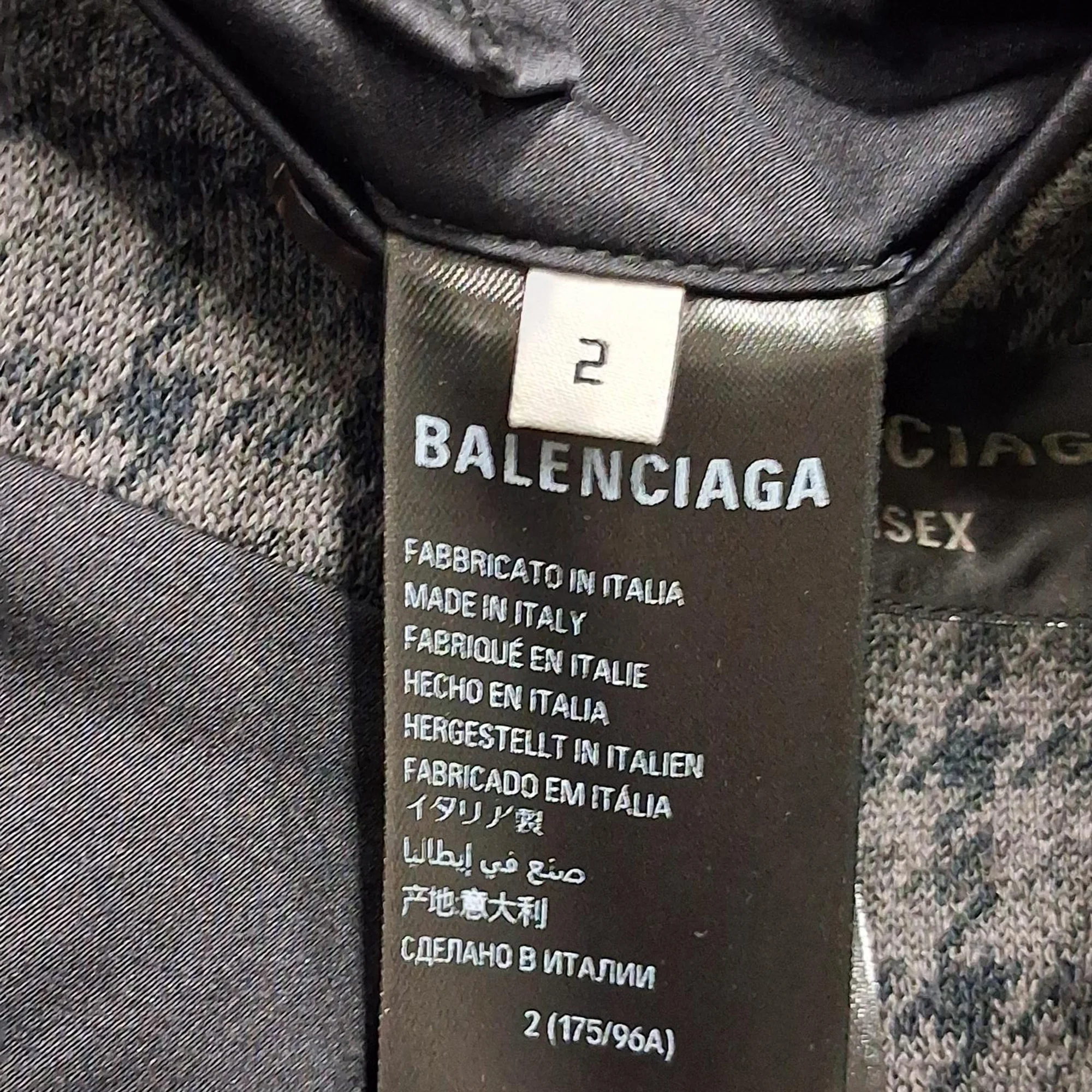 Men's Balenciaga Oversized Houndstooth Coat in Grey Polyester - Image 5