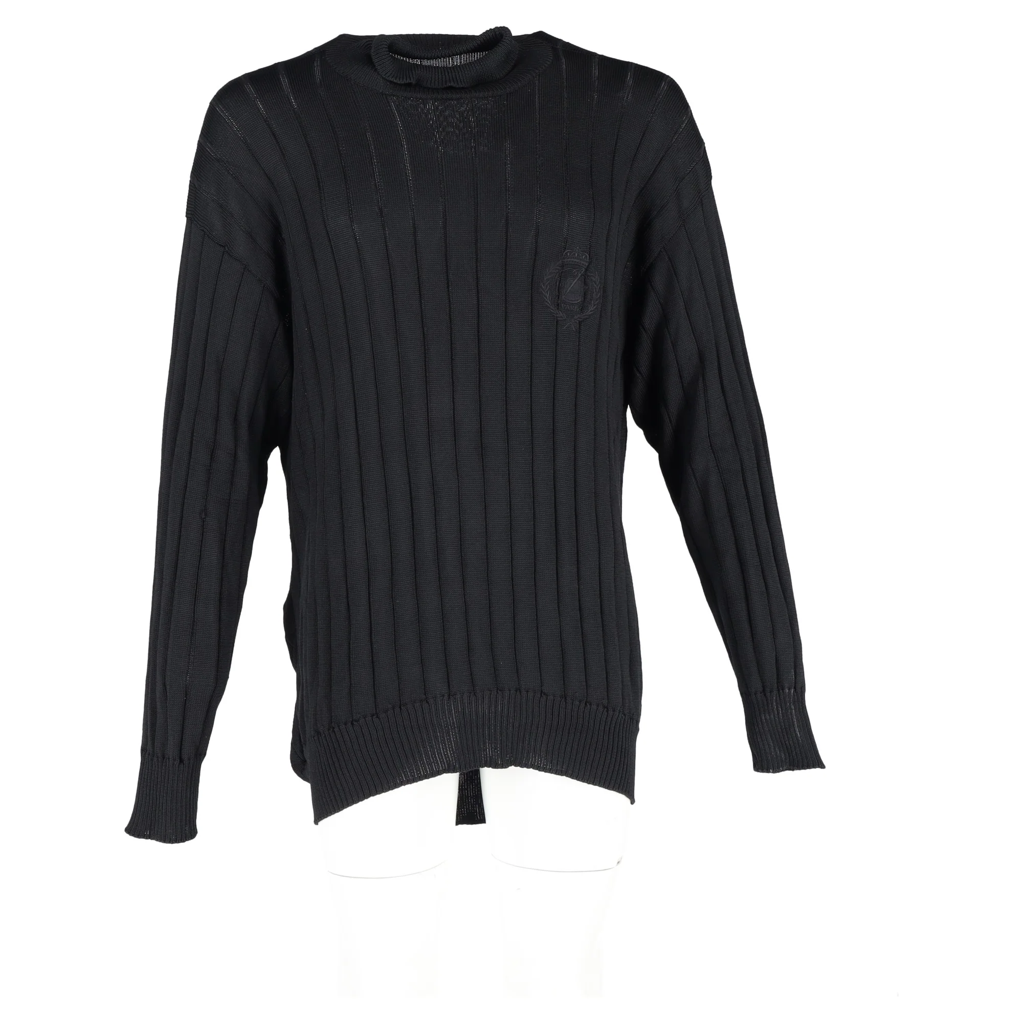Men's Balenciaga Oversized Turtleneck Pullover in Black Silk - Image 8
