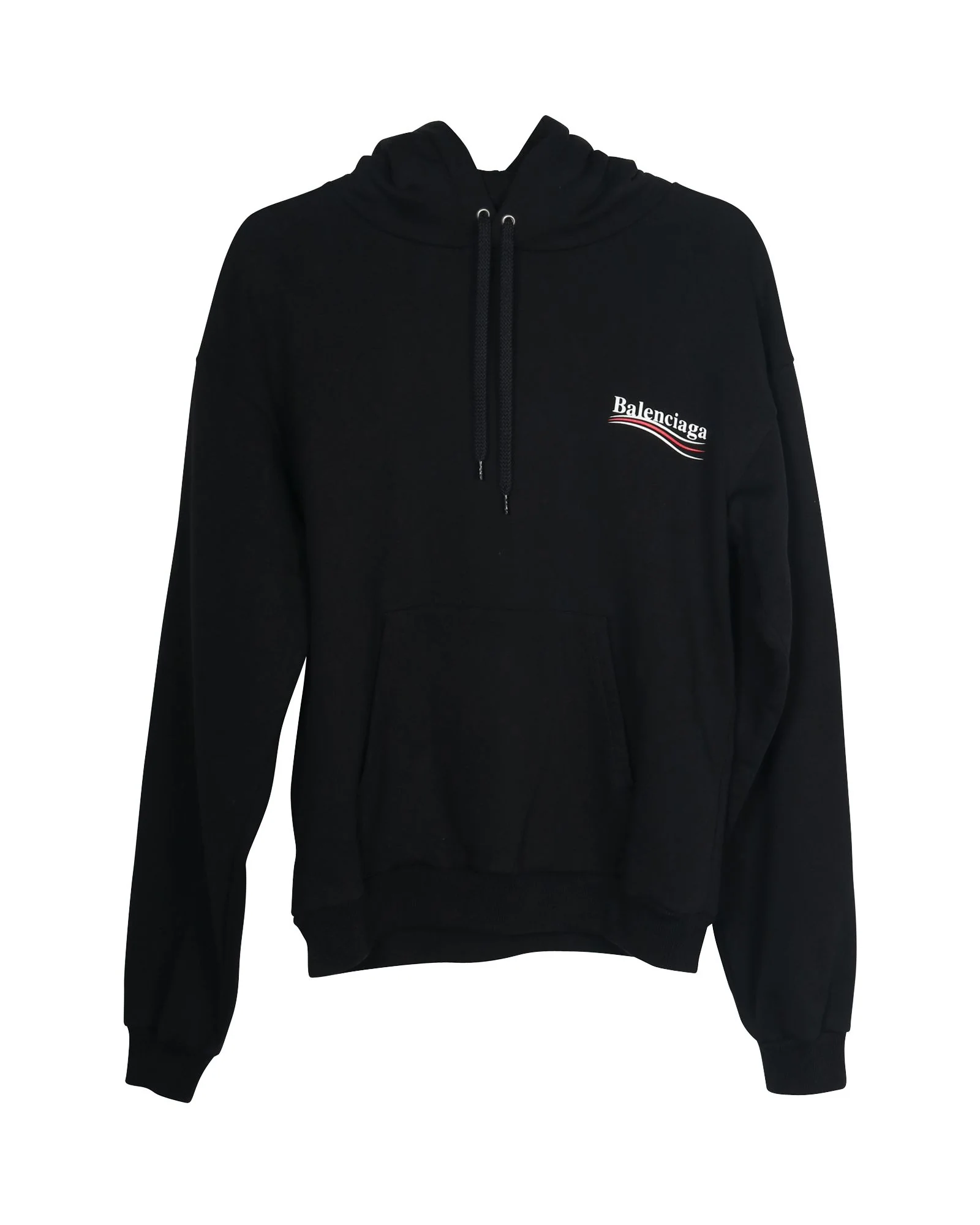Men's Balenciaga Political Campaign Hoodie in Black Cotton