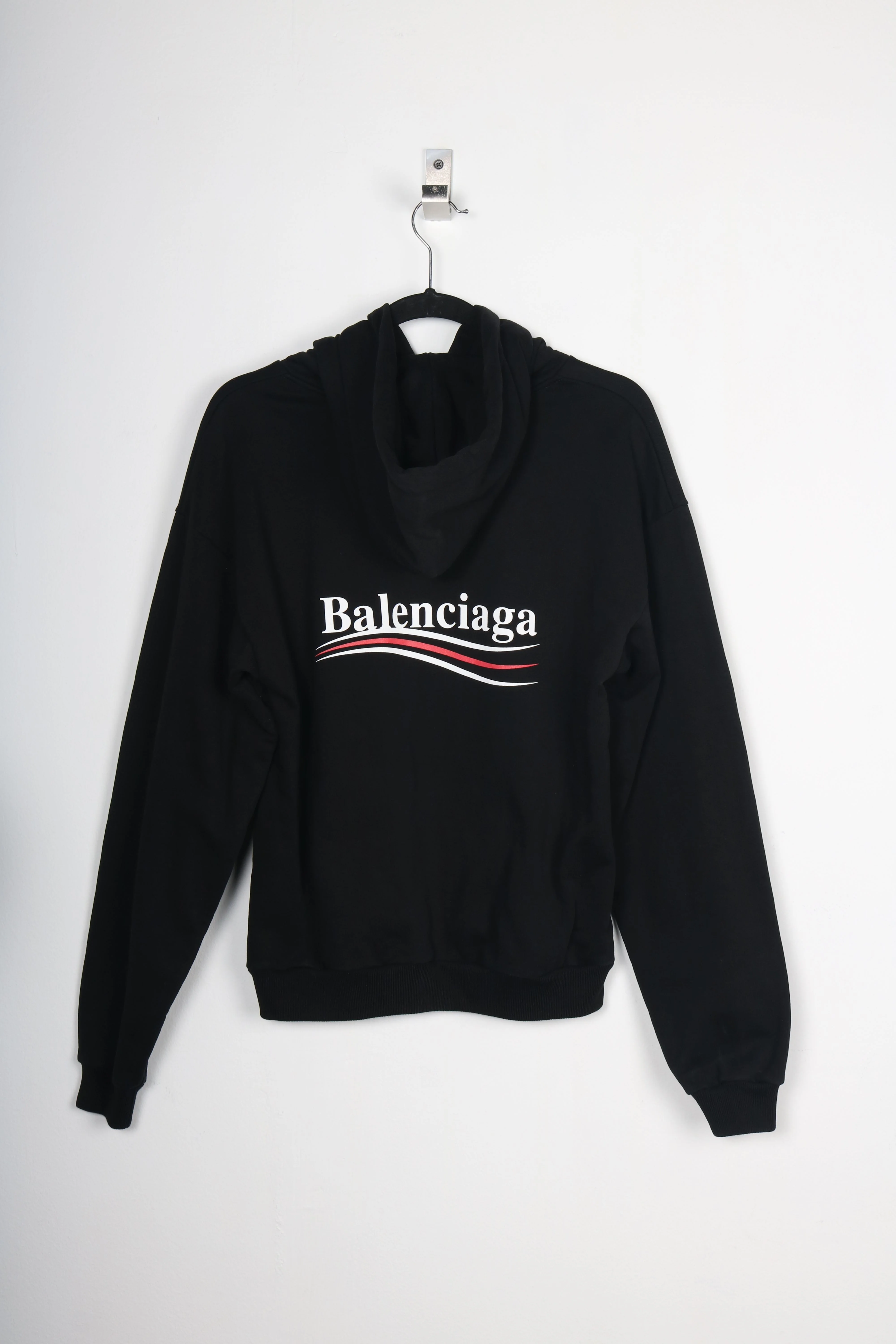Men's Balenciaga Political Campaign Hoodie in Black Cotton - Image 10