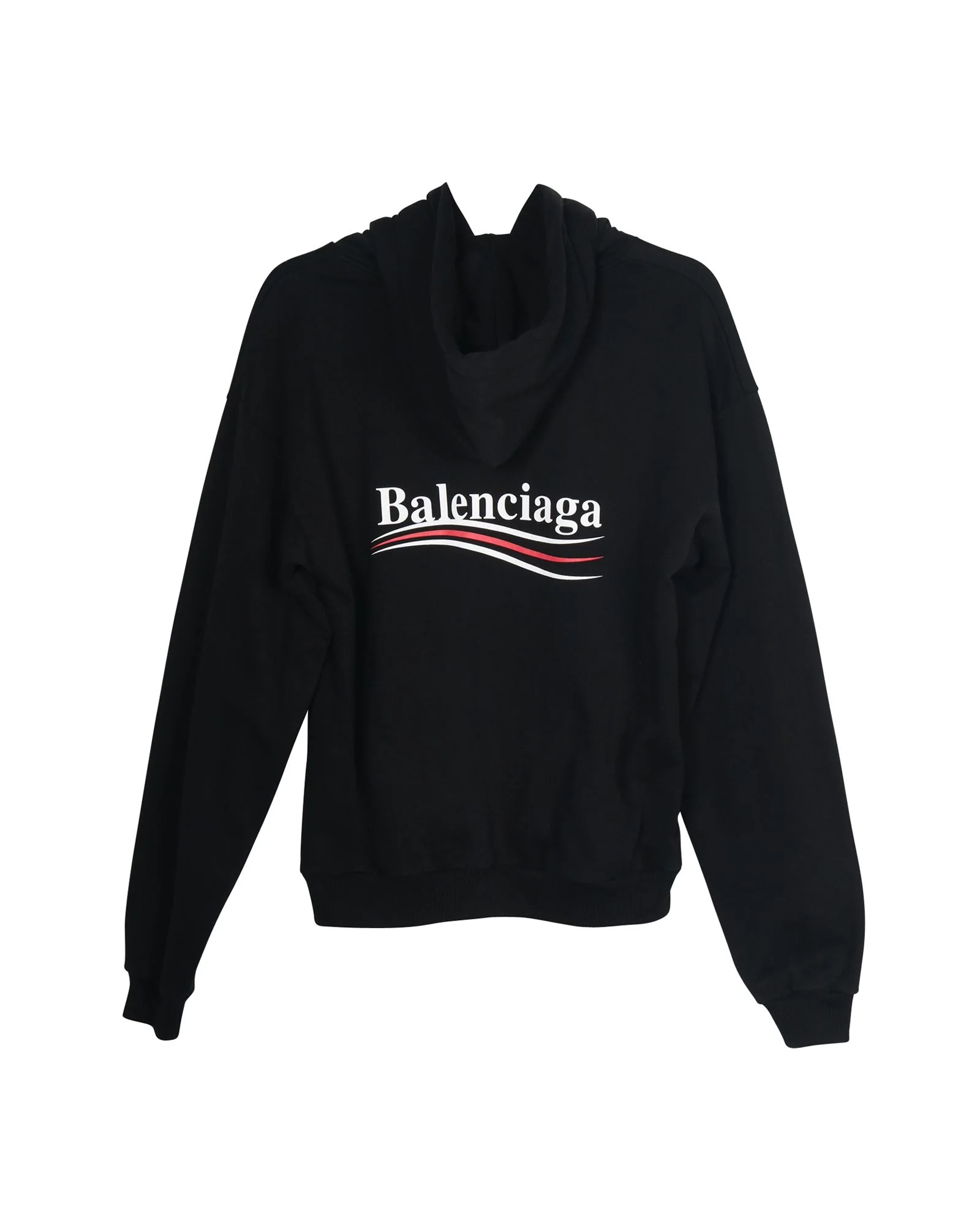 Men's Balenciaga Political Campaign Hoodie in Black Cotton - Image 2