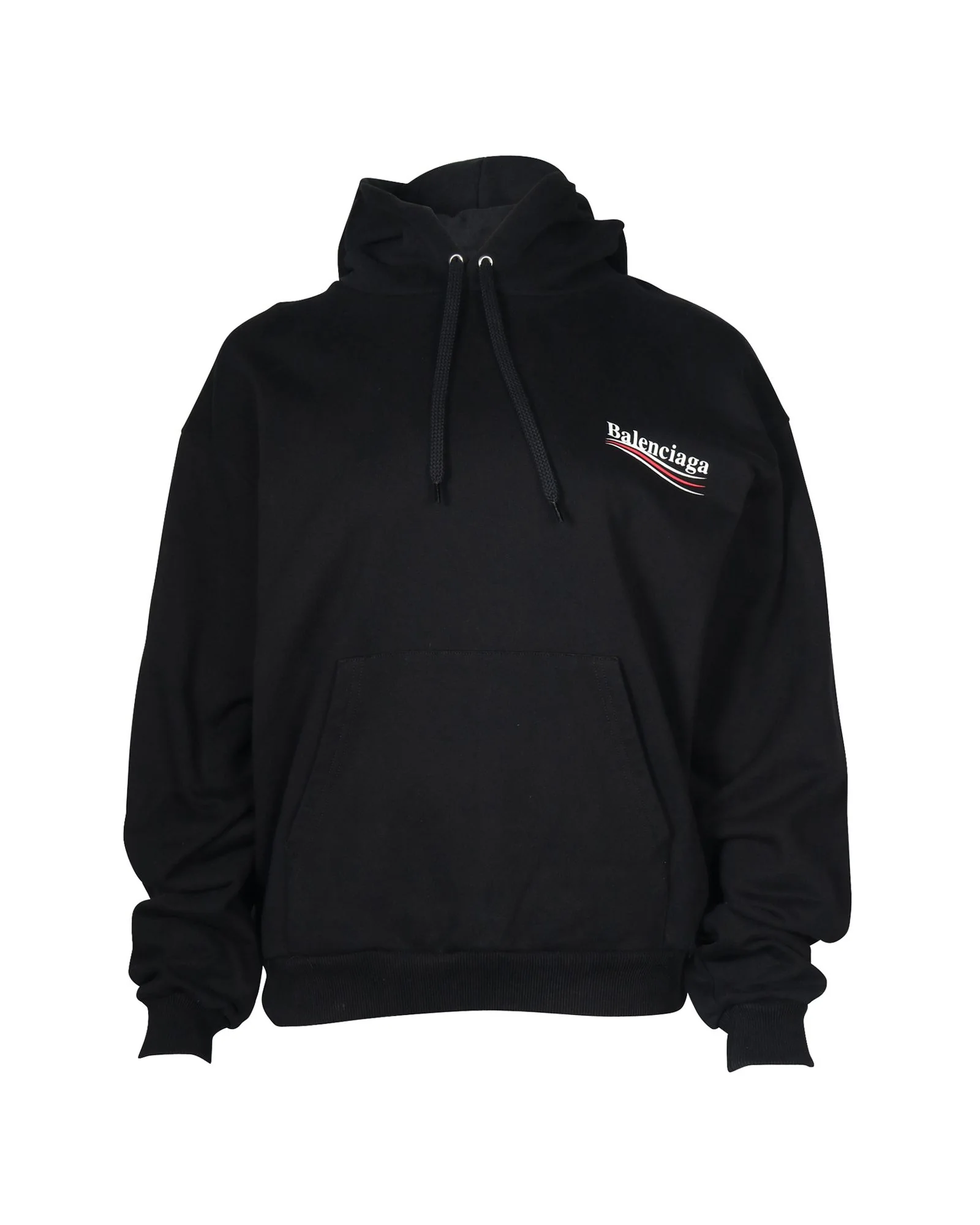 Men's Balenciaga Political Campaign Hoodie in Black Cotton - Image 3