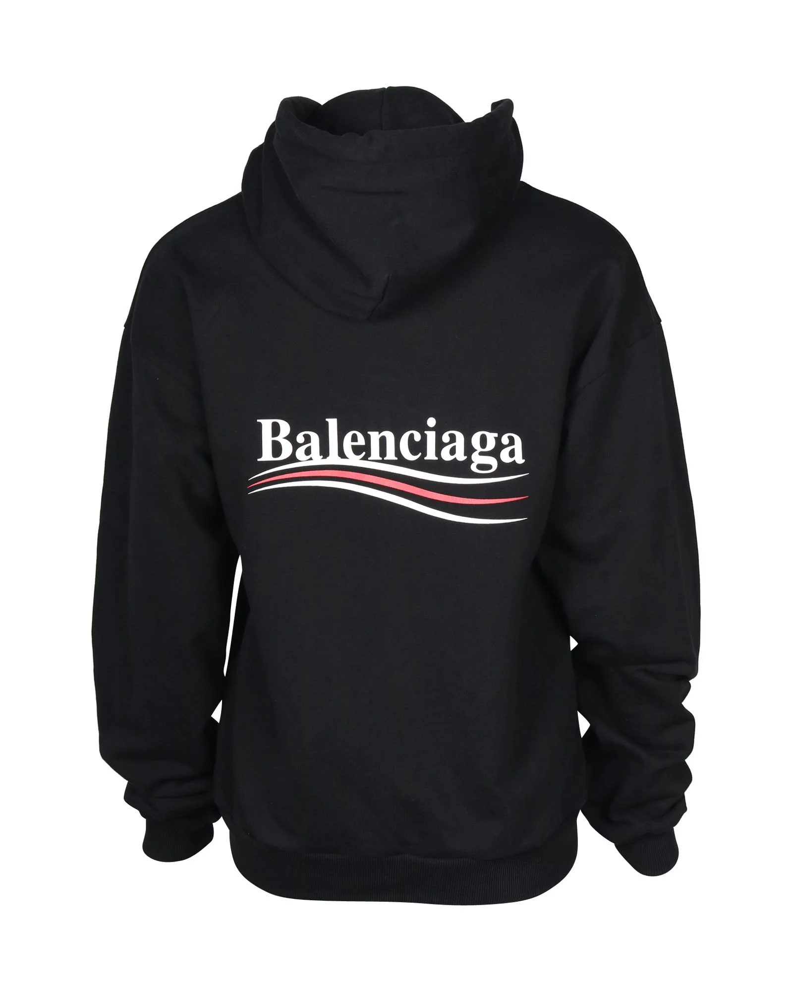 Men's Balenciaga Political Campaign Hoodie in Black Cotton - Image 5