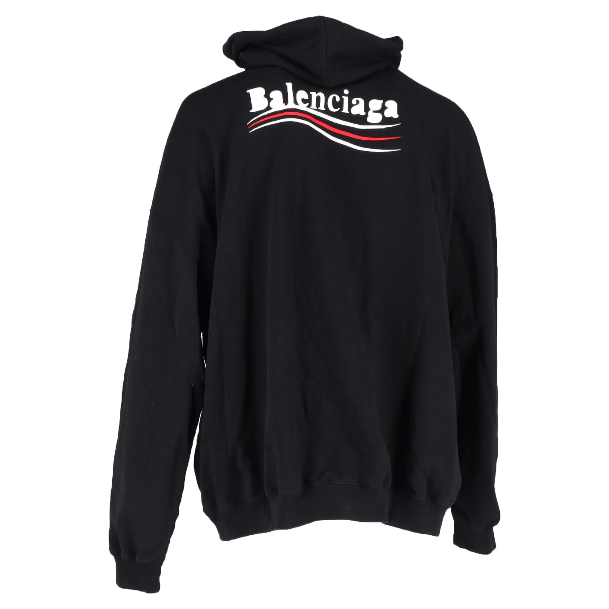 Men's Balenciaga Political Campaign Hoodie in Black Cotton - Image 3