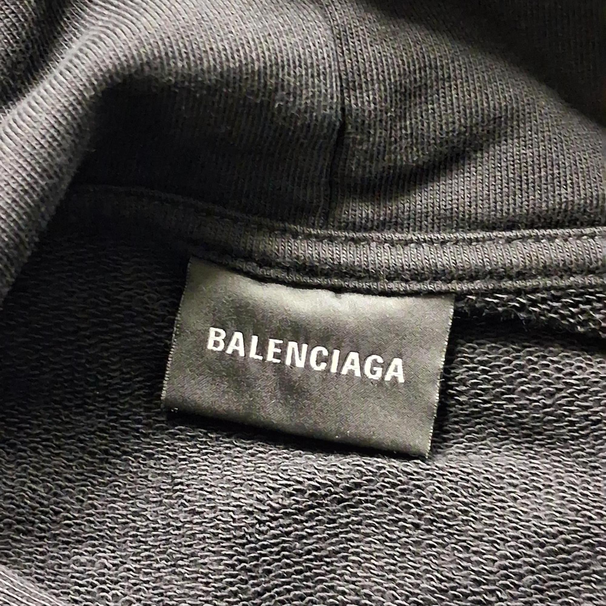 Men's Balenciaga Political Campaign Hoodie in Black Cotton - Image 4