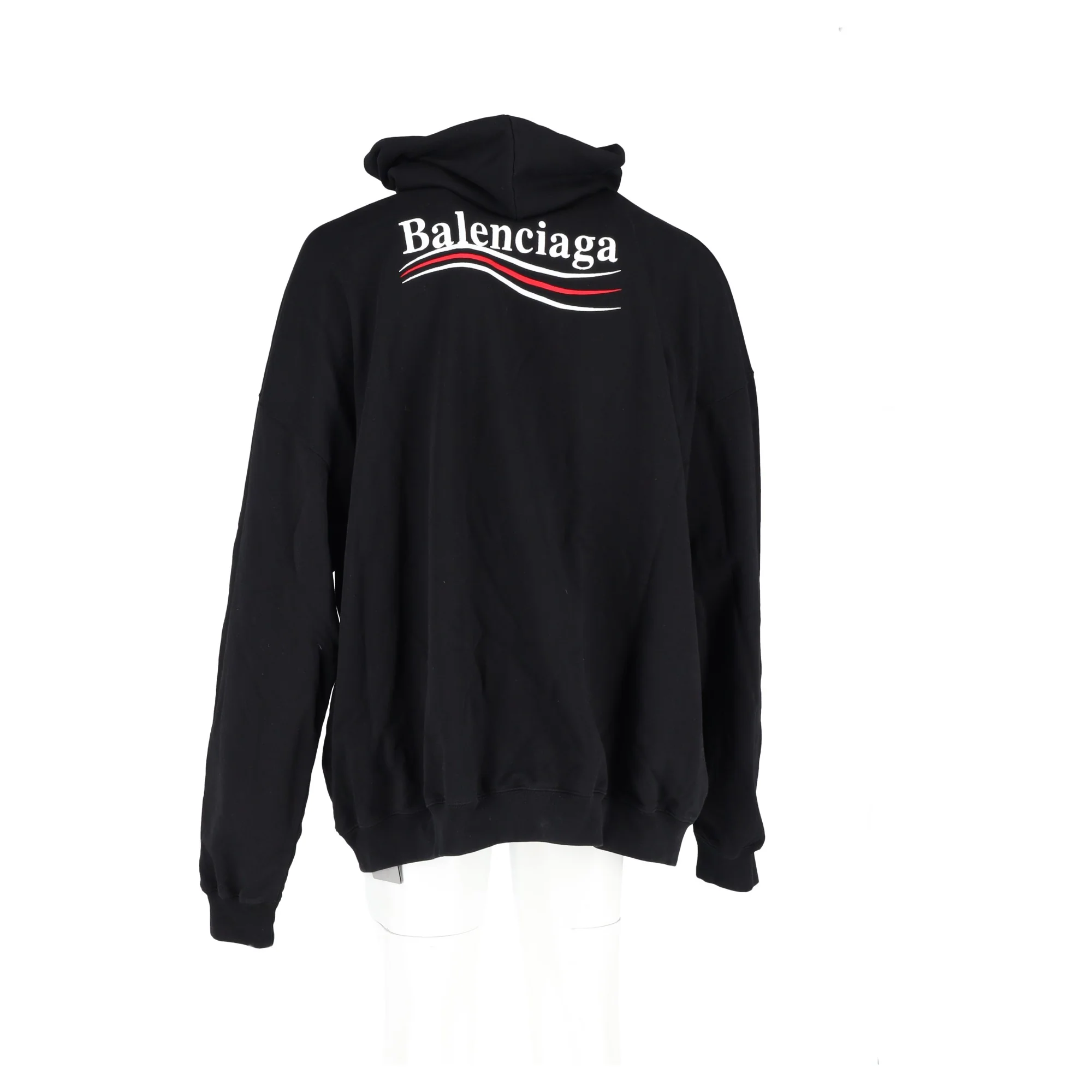 Men's Balenciaga Political Campaign Hoodie in Black Cotton - Image 9