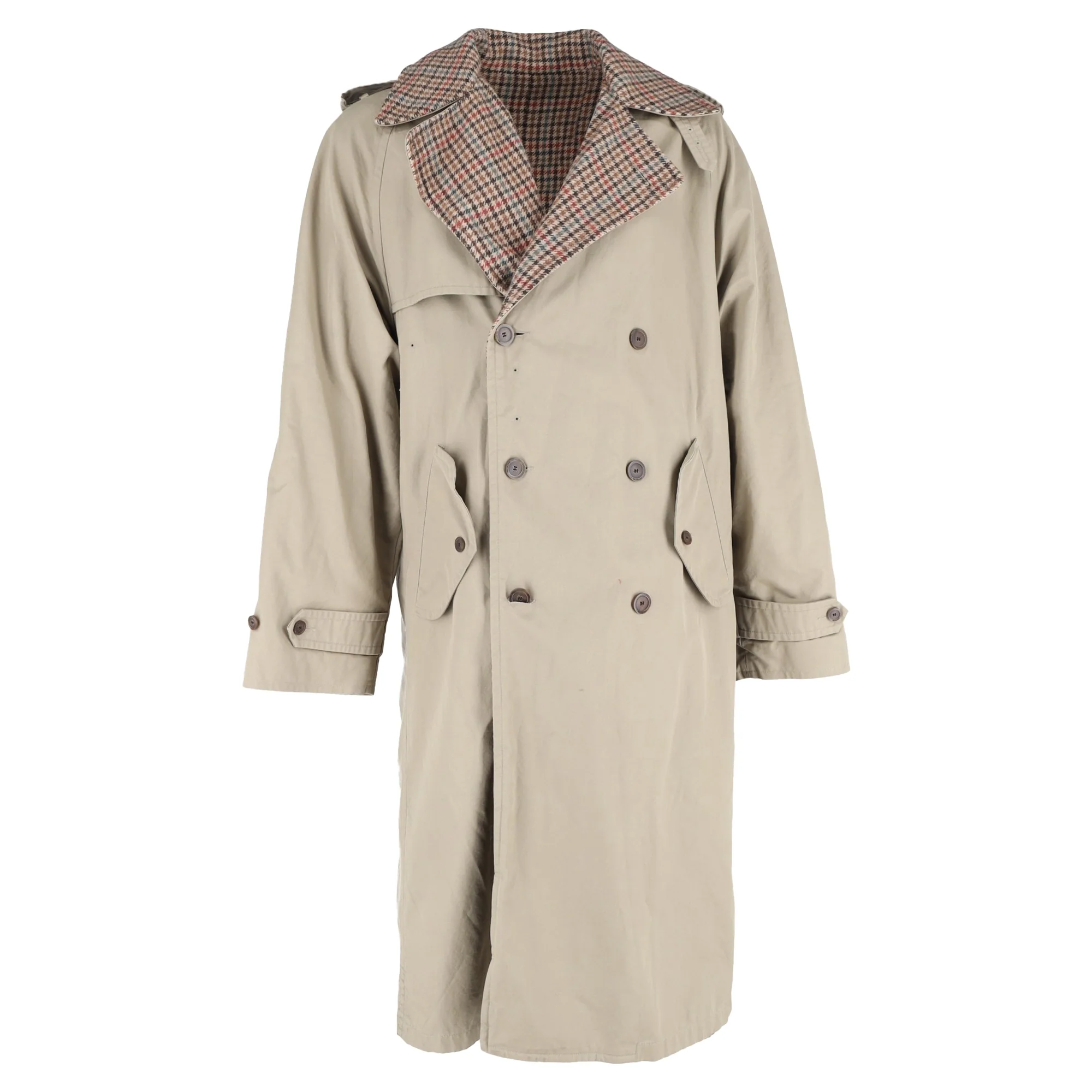 Men's Balenciaga Reversible Trench Coat in Beige Cotton