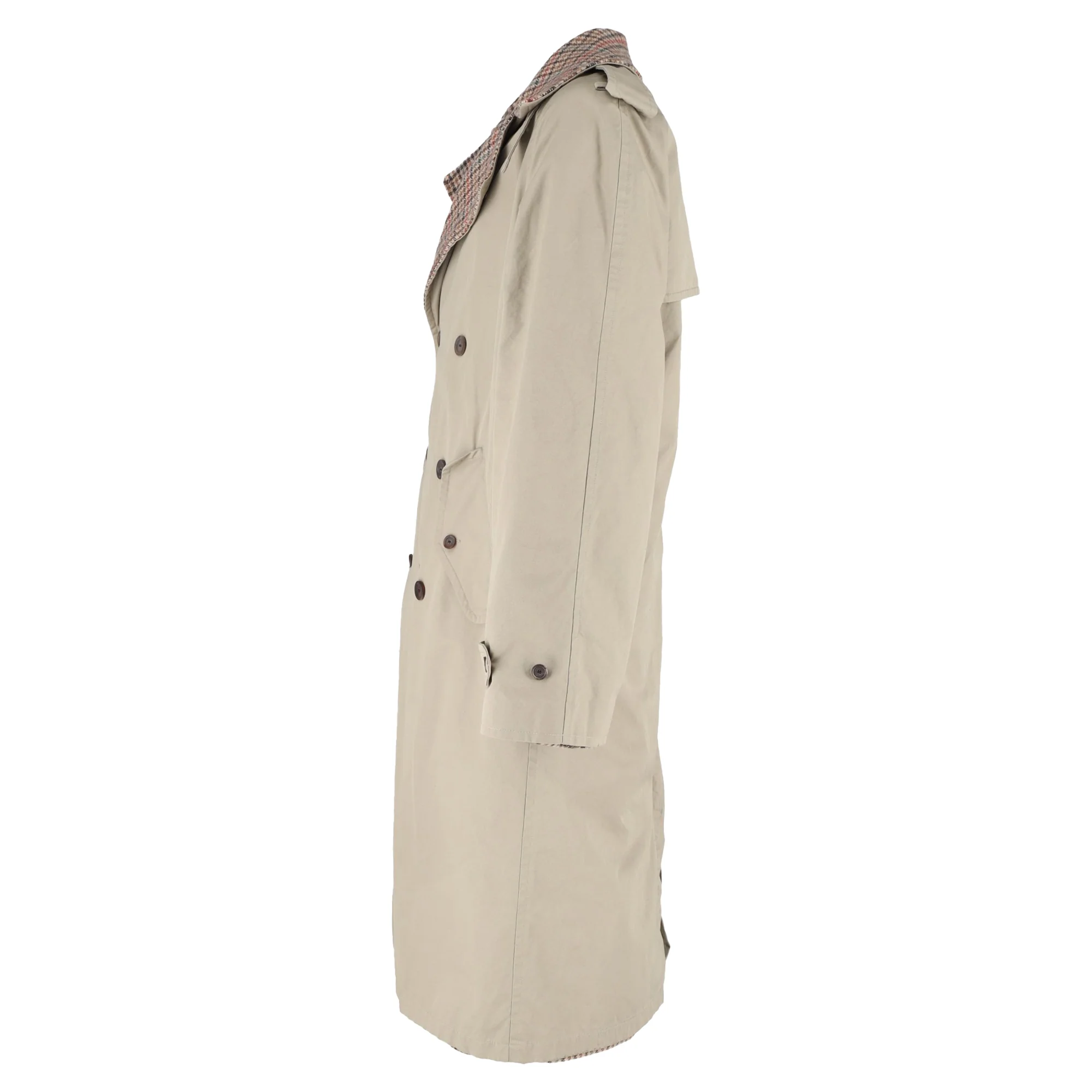 Men's Balenciaga Reversible Trench Coat in Beige Cotton - Image 2
