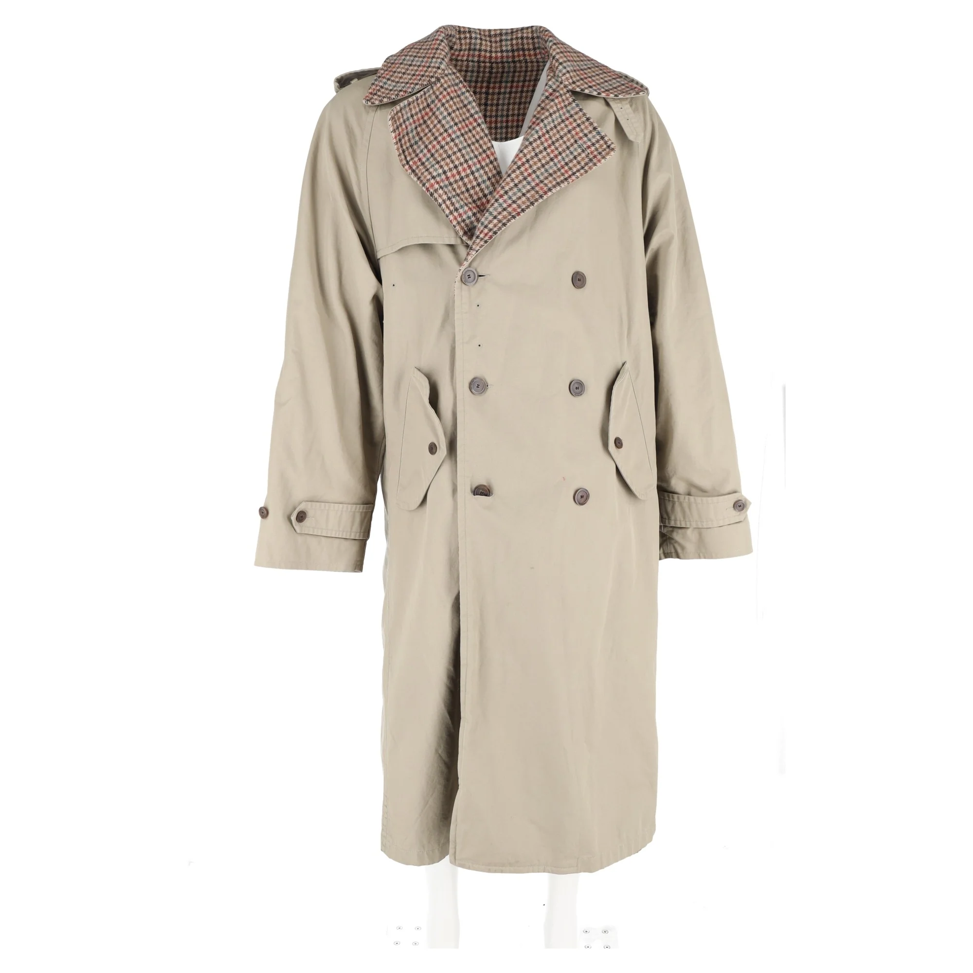 Men's Balenciaga Reversible Trench Coat in Beige Cotton - Image 7