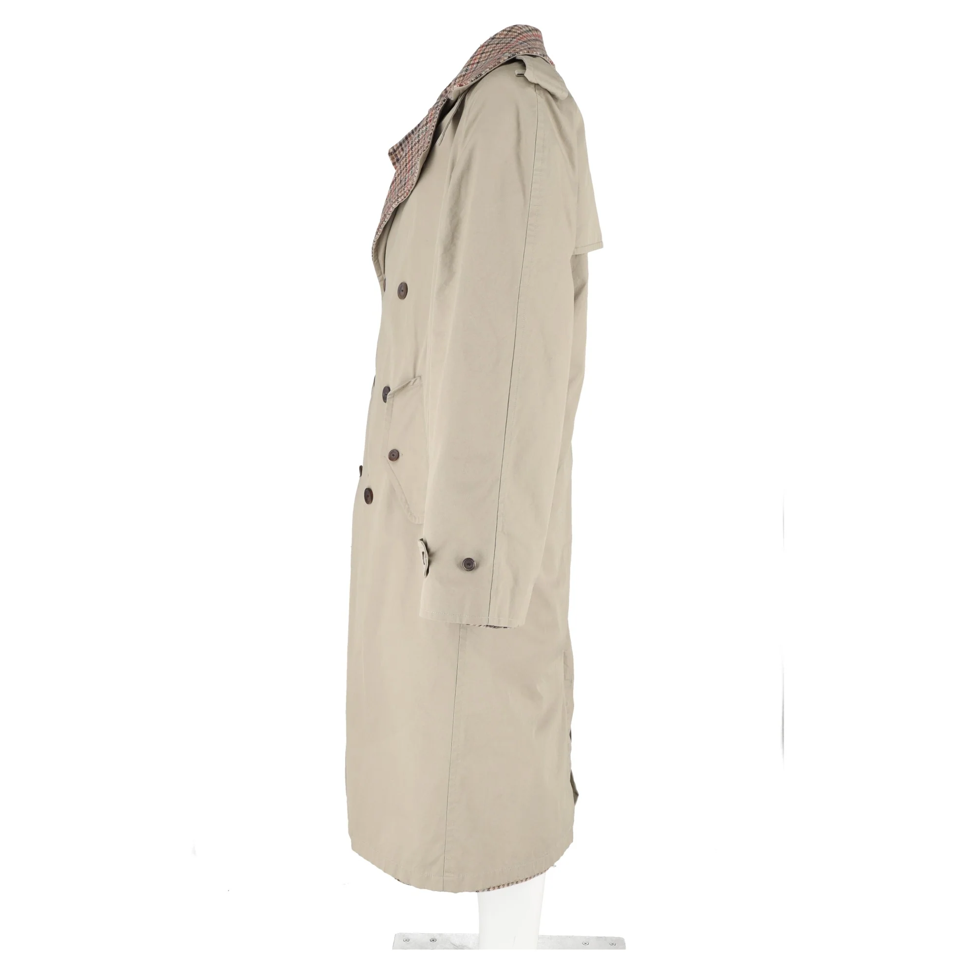 Men's Balenciaga Reversible Trench Coat in Beige Cotton - Image 8