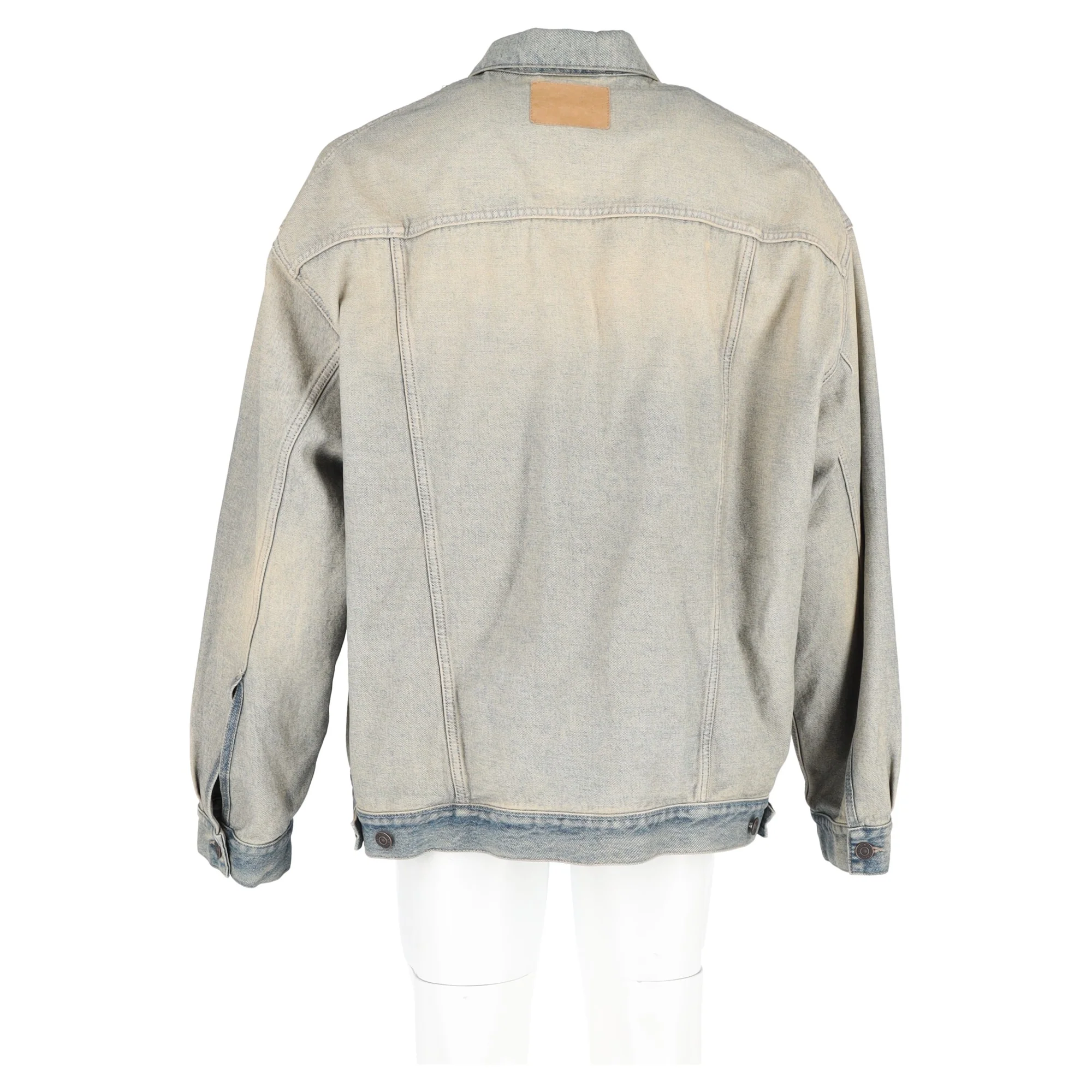 Men's  Balenciaga Washed Denim Jacket in Blue Cotton - Image 10