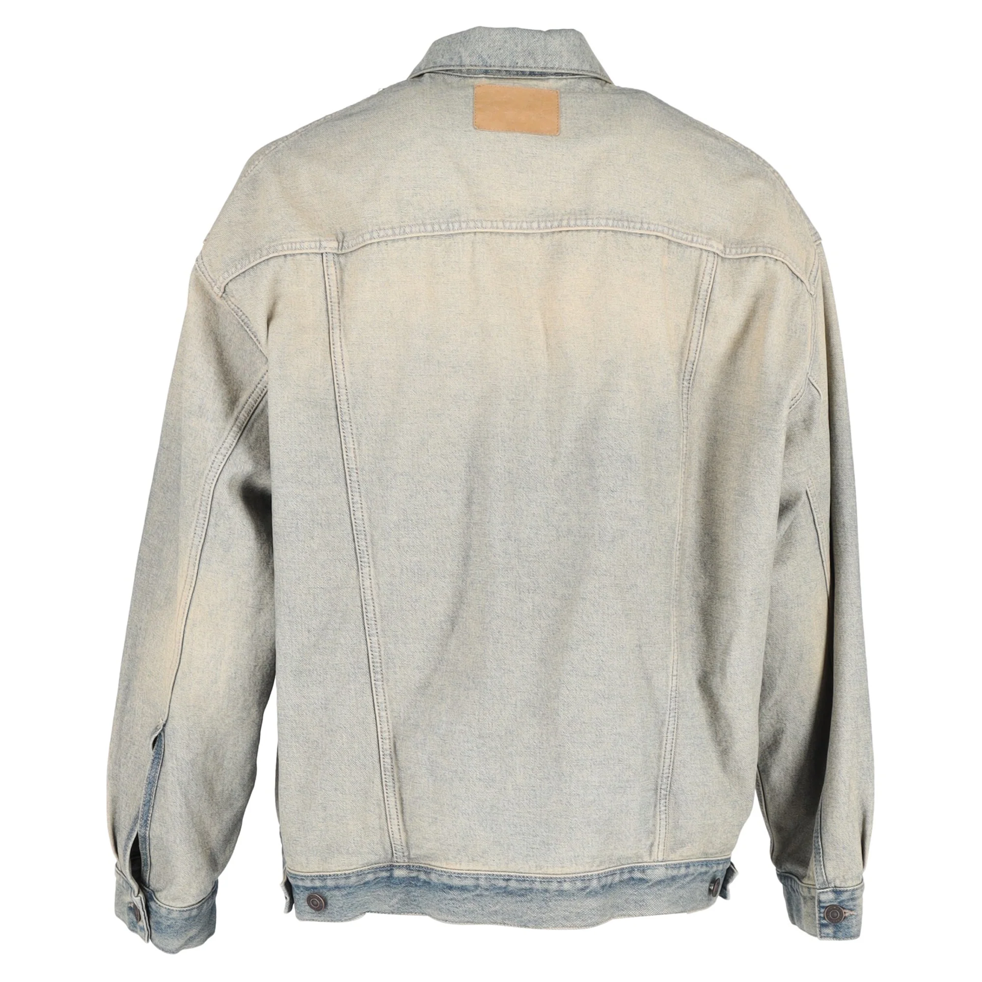 Men's  Balenciaga Washed Denim Jacket in Blue Cotton - Image 3