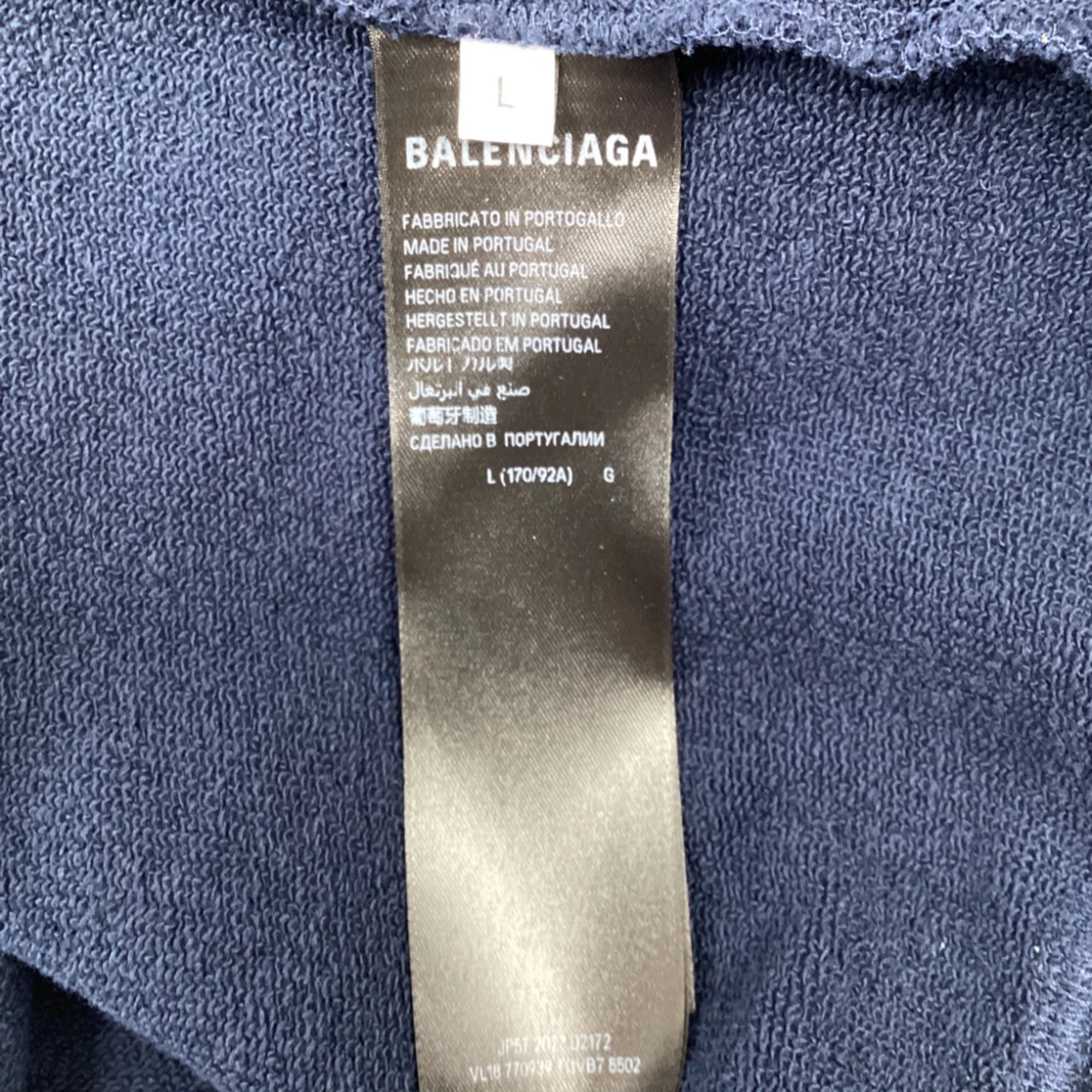 Men's Balenciaga WFP Regular Zip-Up Hoodie in Navy Cotton - Image 6