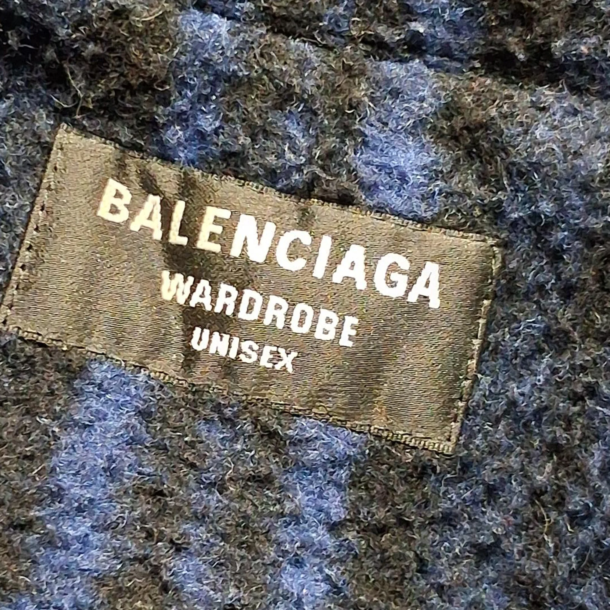 Women's Balenciaga Check Tracksuit Jacket In Navy Blue Virgin Wool - Image 7