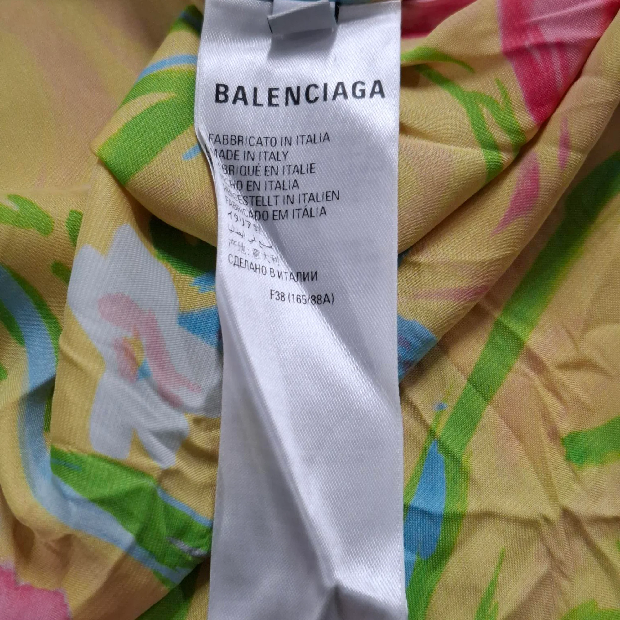 Women's Balenciaga Floral Printed Shirt in Multicolor Silk - Image 5