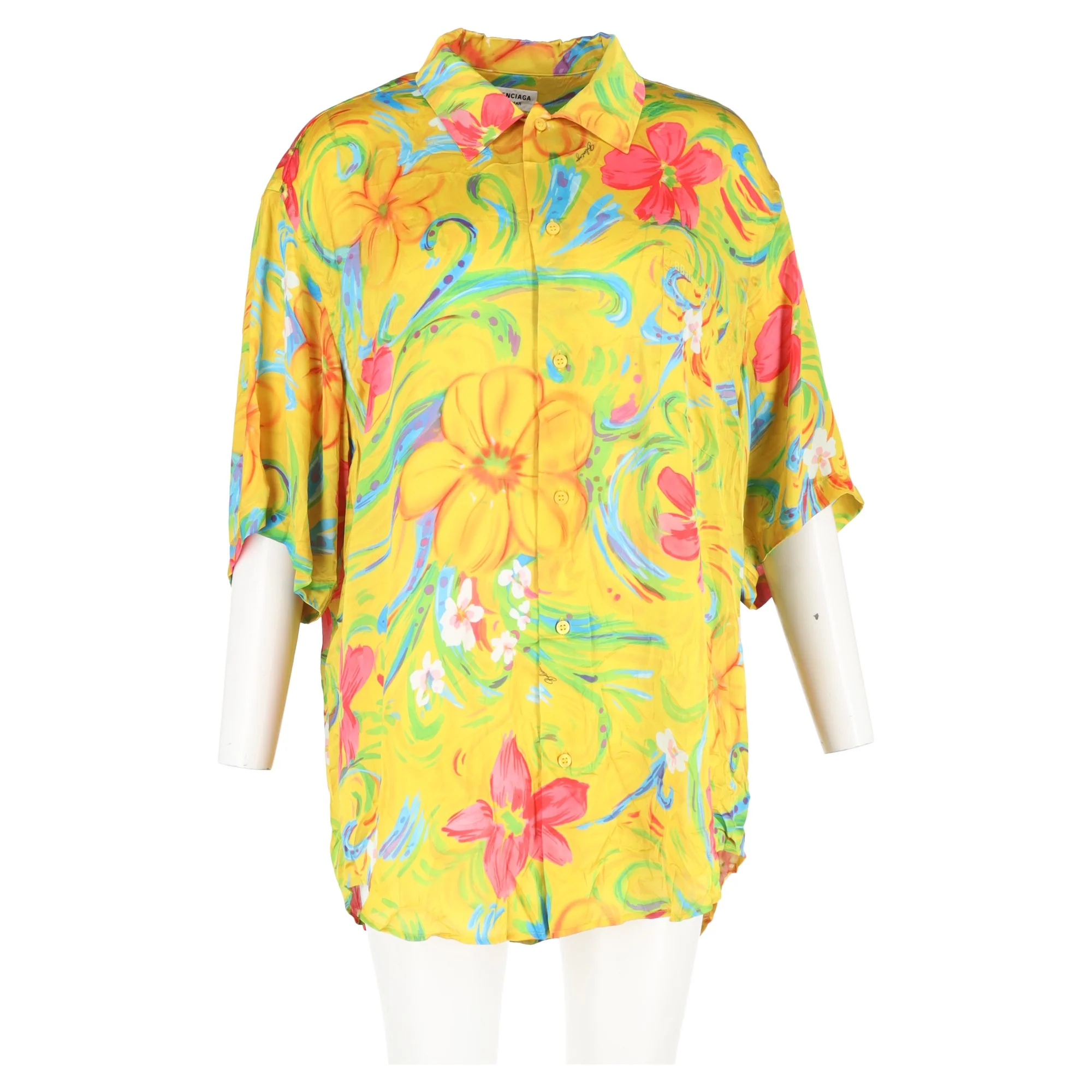Women's Balenciaga Floral Printed Shirt in Multicolor Silk - Image 6