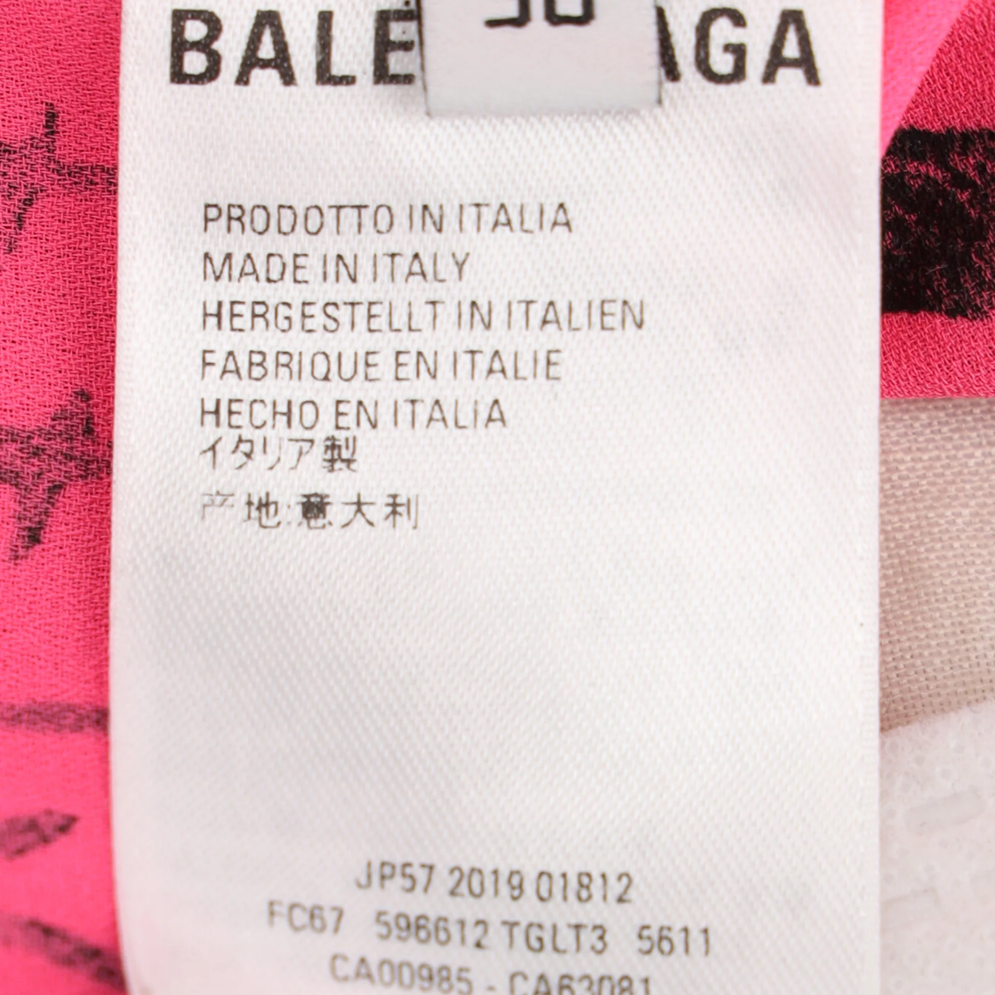 Women's Balenciaga Graffiti Scarf Blouse in Pink Polyester - Image 6
