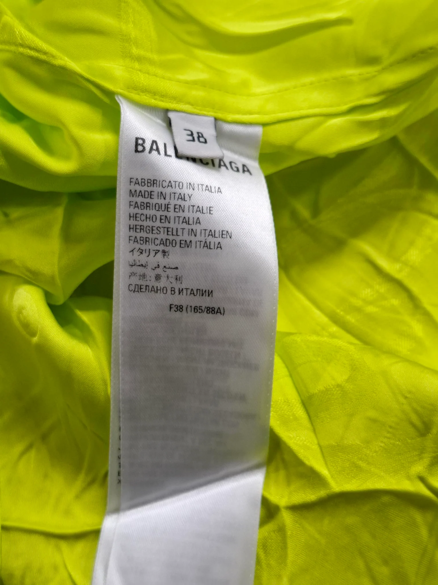 Women's Balenciaga Handwritten Minimal Shirt in Neon Green Viscose - Image 10
