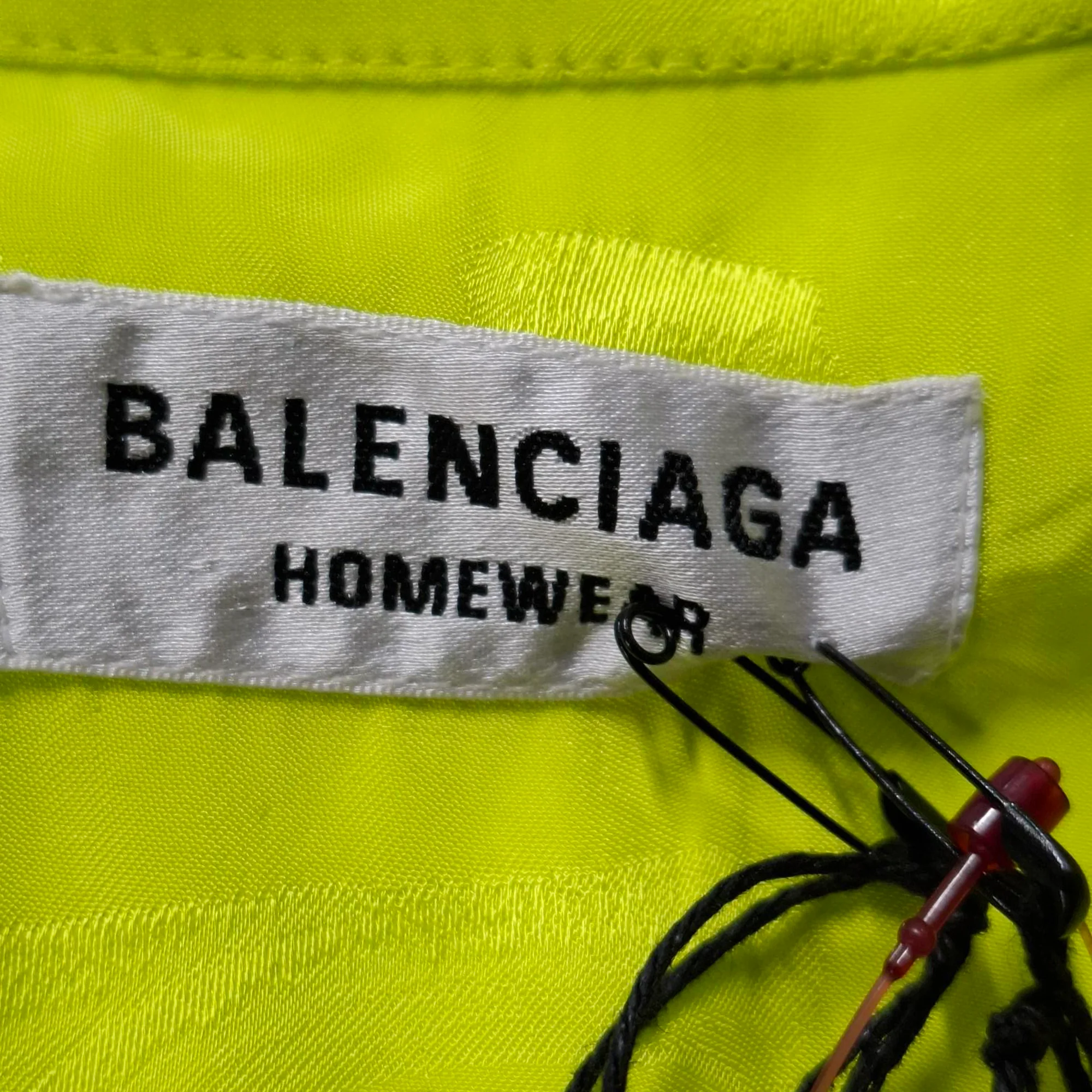 Women's Balenciaga Handwritten Minimal Shirt in Neon Green Viscose - Image 4