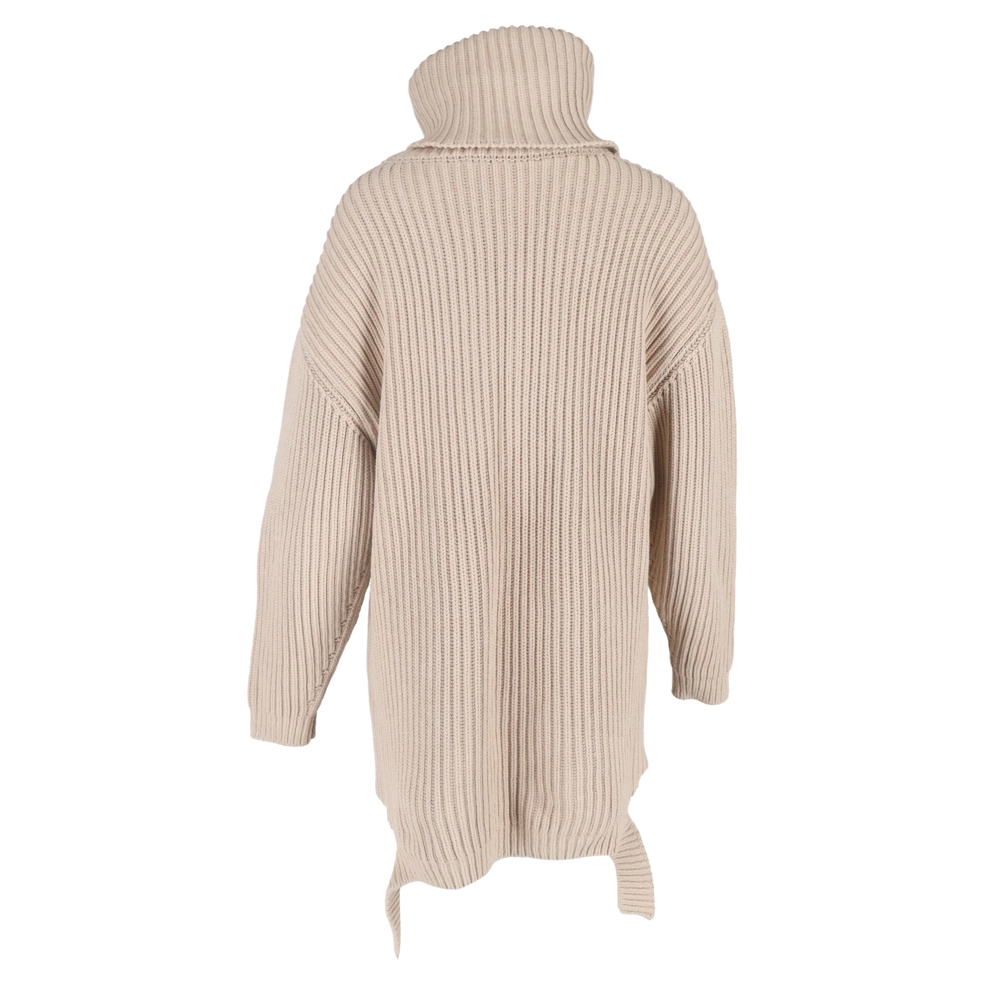 Women's Balenciaga Knitted Turtleneck Sweater in Beige Cotton - Image 3