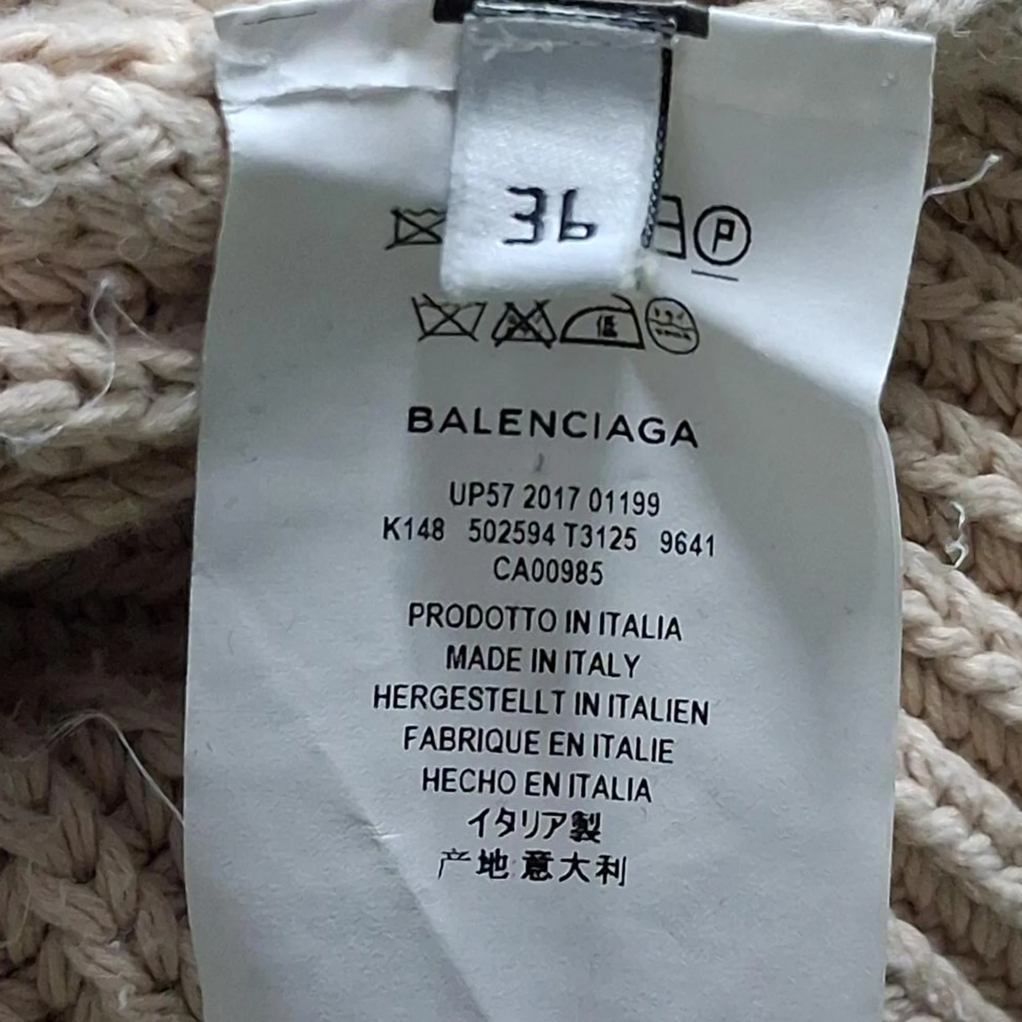 Women's Balenciaga Knitted Turtleneck Sweater in Beige Cotton - Image 4