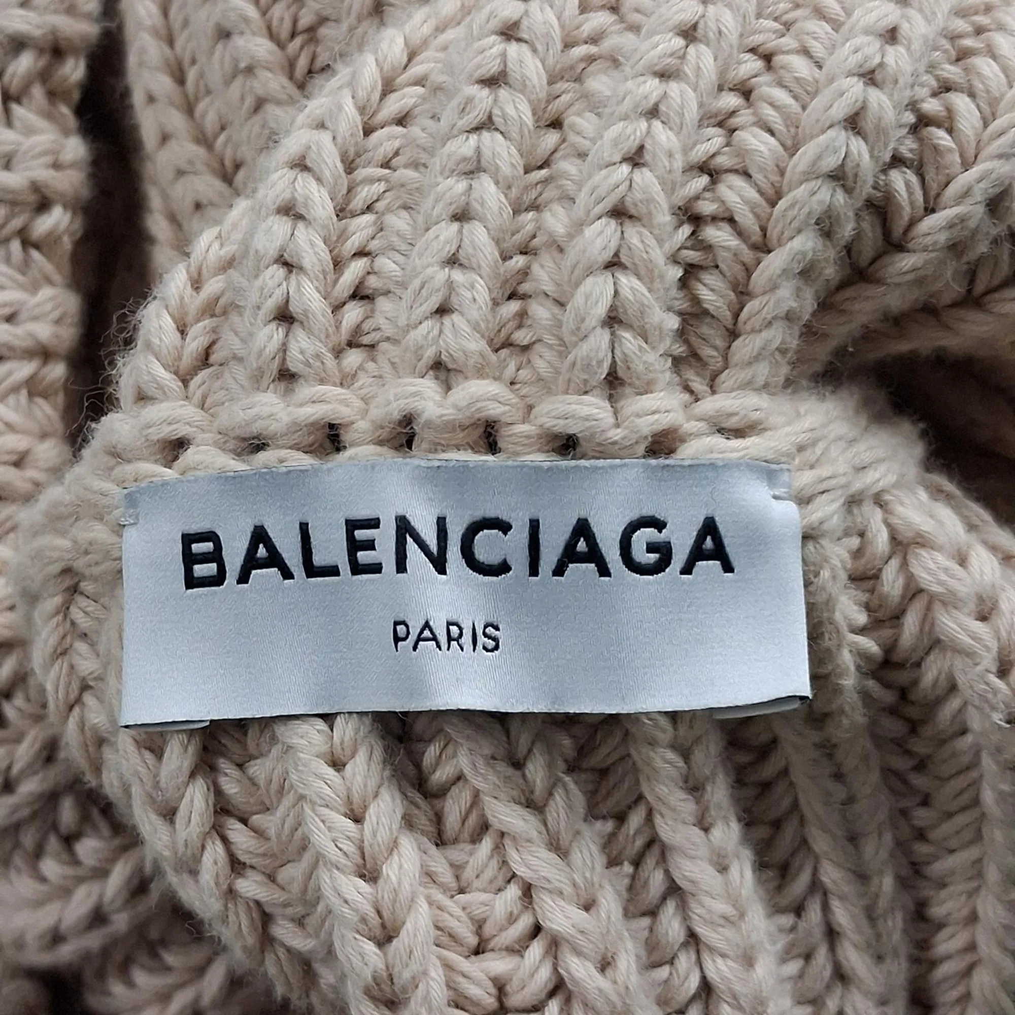 Women's Balenciaga Knitted Turtleneck Sweater in Beige Cotton - Image 6
